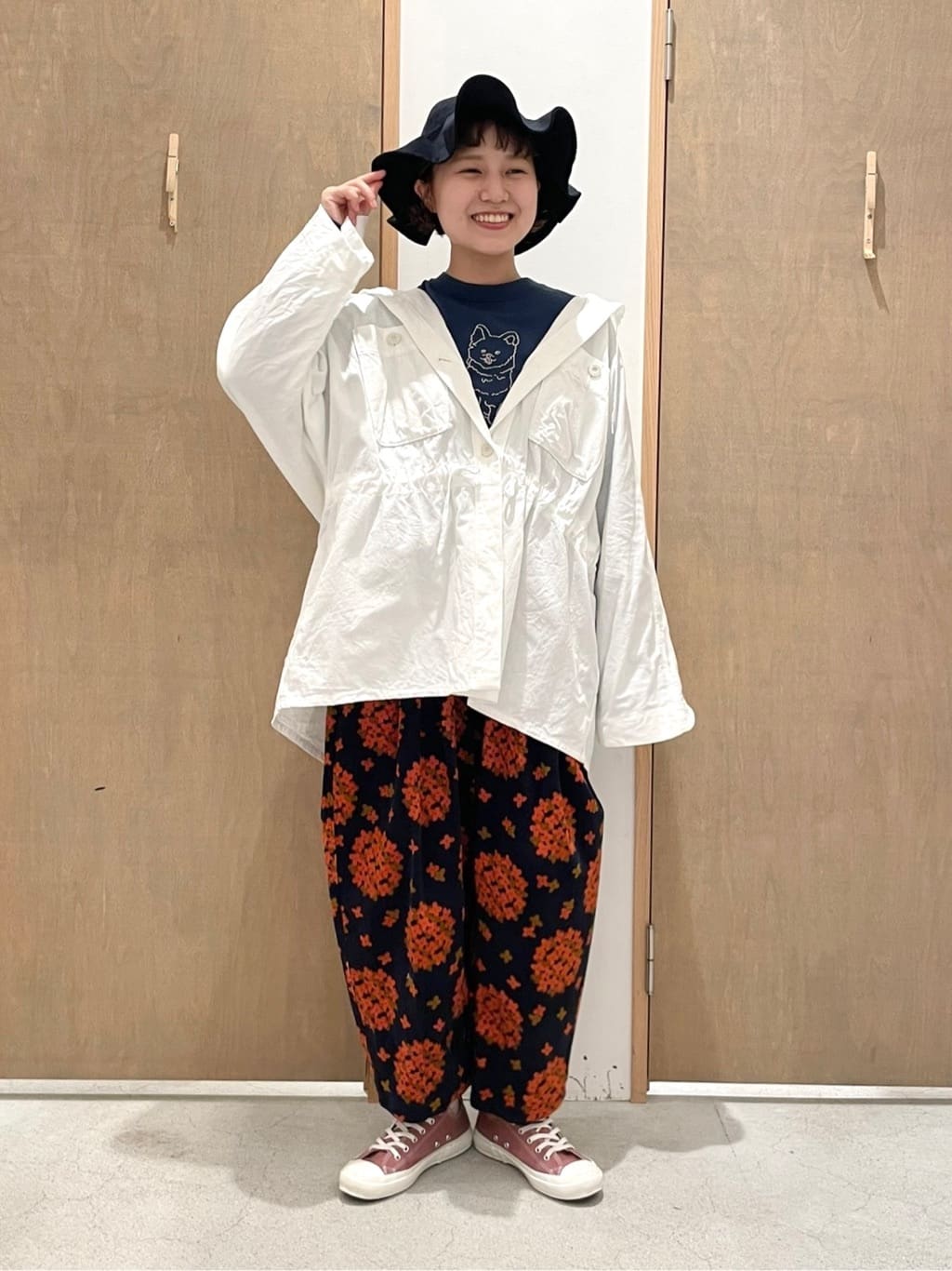 AMBIDEX Store ○キンモクセイドットプリント パンツ(F グリーン