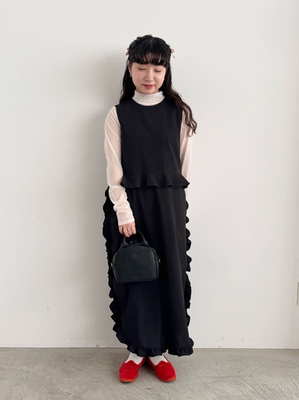 AMBIDEX Store ○△SHELL FRILL peplum onepiece(F クロ): l'atelier 