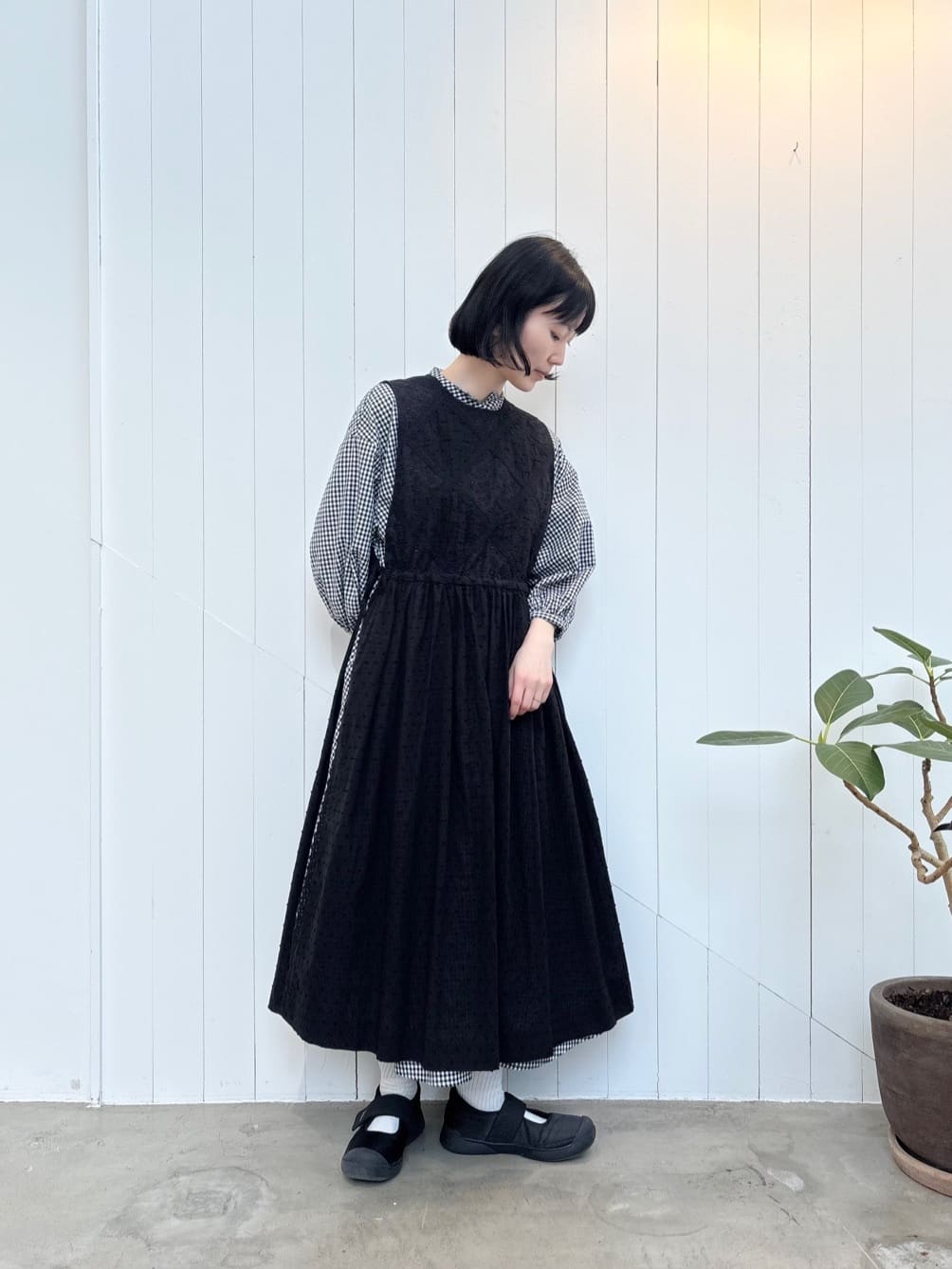 未使用fig London●エプロンワンピース パッチワーク ホルターネック●Ｆ 未使用fig London○エプロンワンピース パッチワーク