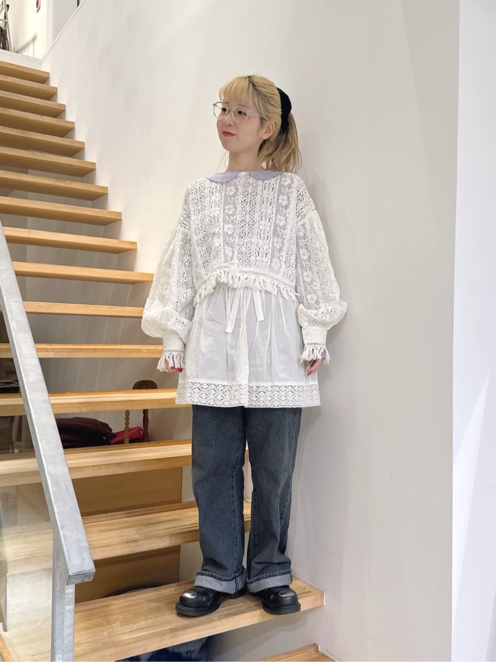 Lumignon WAFFLE TWEED COMBINAISON アイボリー ファッション | Lumignon