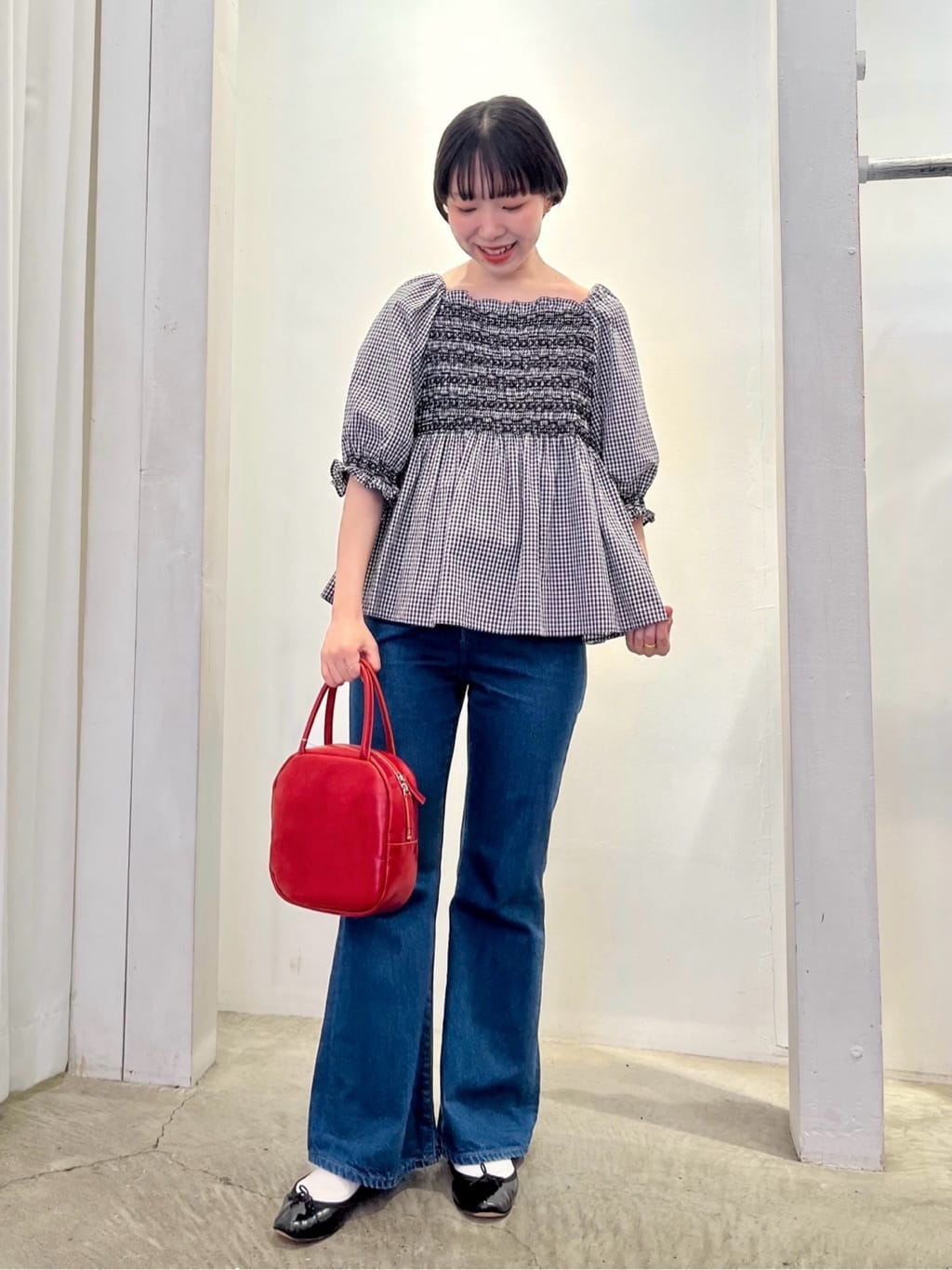 AMBIDEX Store △○ICY LEATHER BOSTON 裏地チェックBAG(F AMBIDEX Store △○ICY LEATHER BOSTON 裏地チェックBAG(F