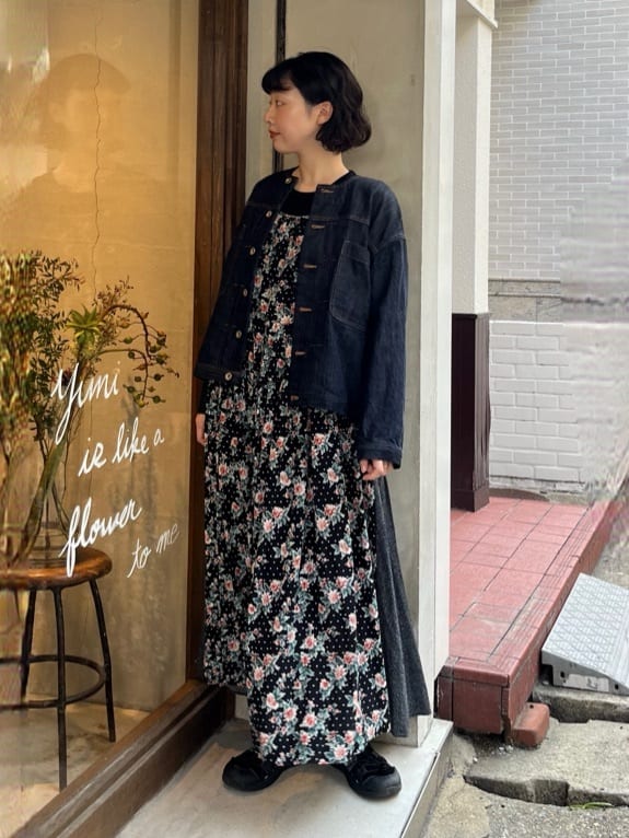 yuni コットンデニムノーカラーブルゾン yuni｜cotton denim ノーカラー ブルゾン 1701BZ003251 デニム