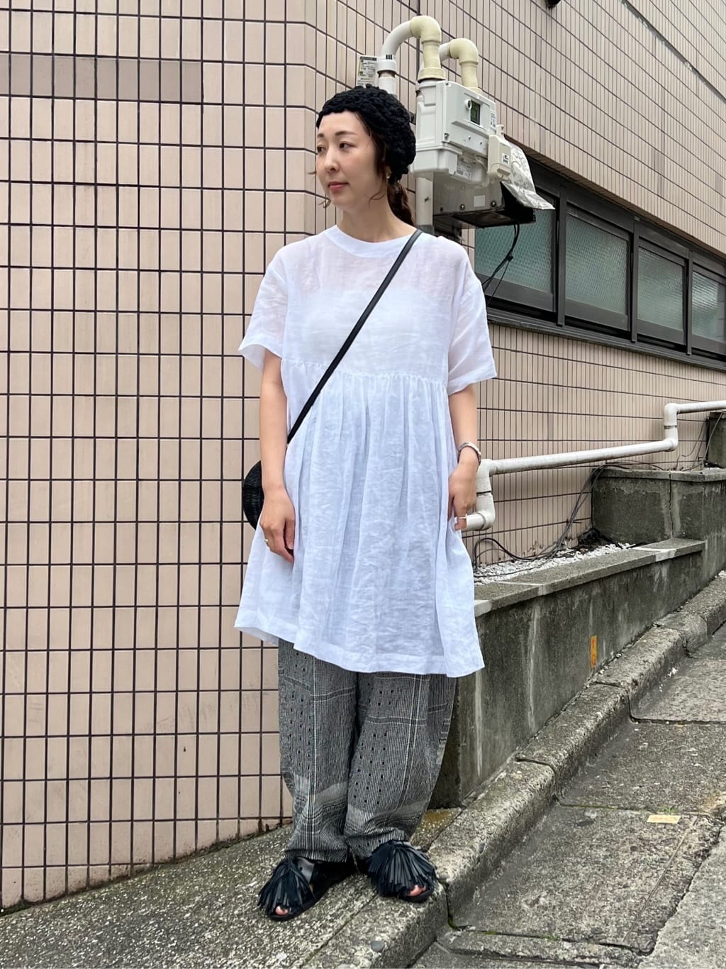 DANGOです AMBIDEX Store △○DANGO DOT ギンガム パンツ(F WHT/BLACK