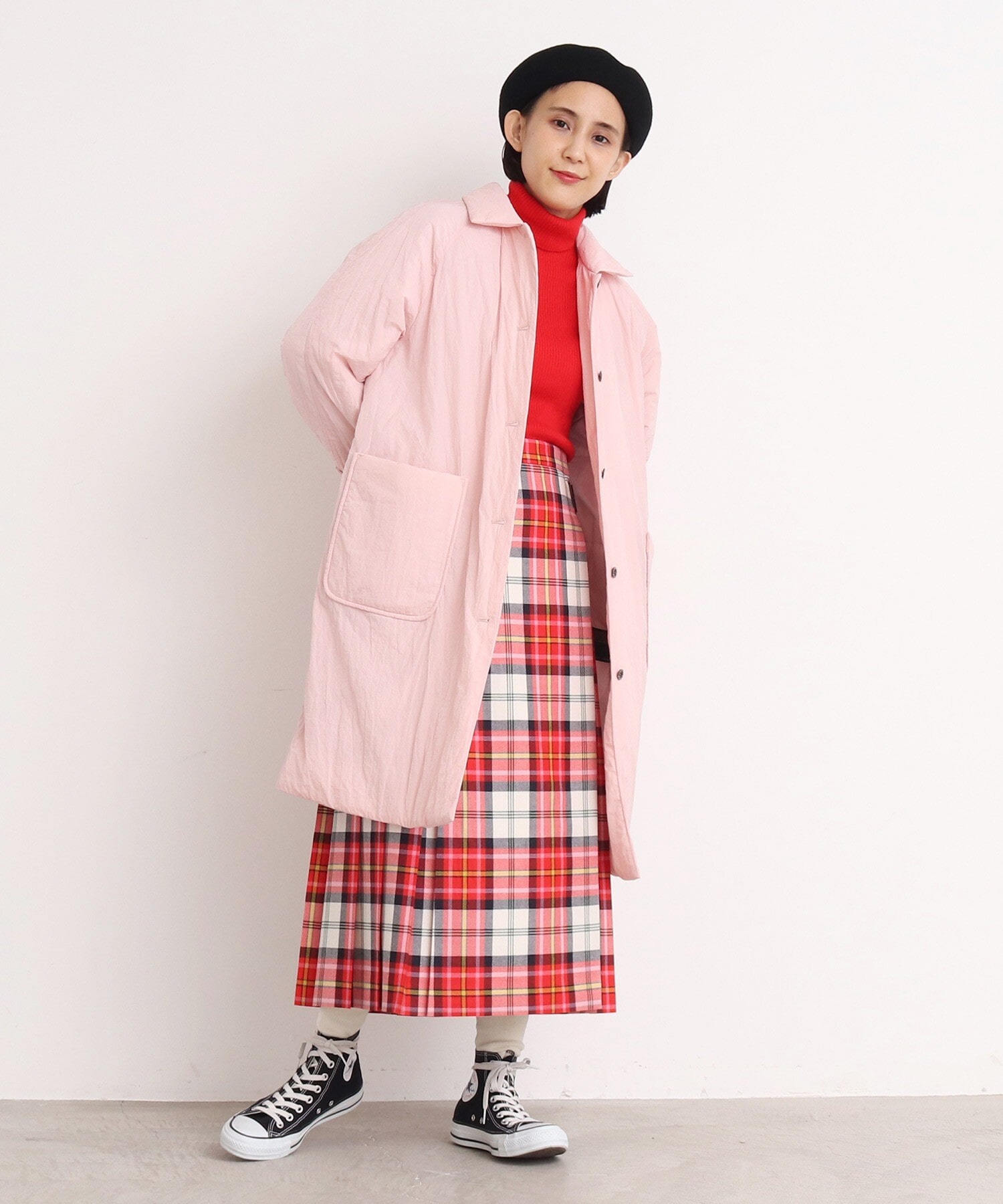 モデル 156cm ※袖口、裾のステッチがなくなります。