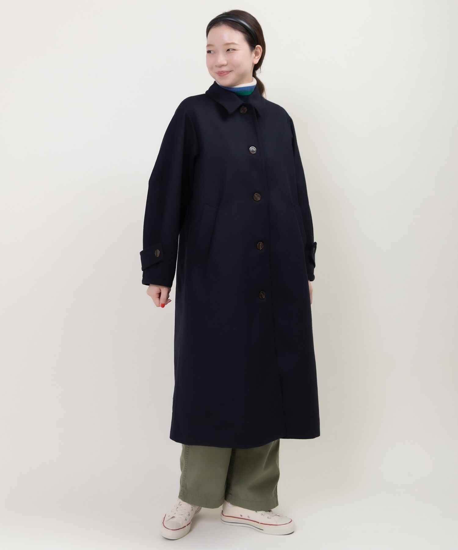 ハードメルトン ステンカラーコート