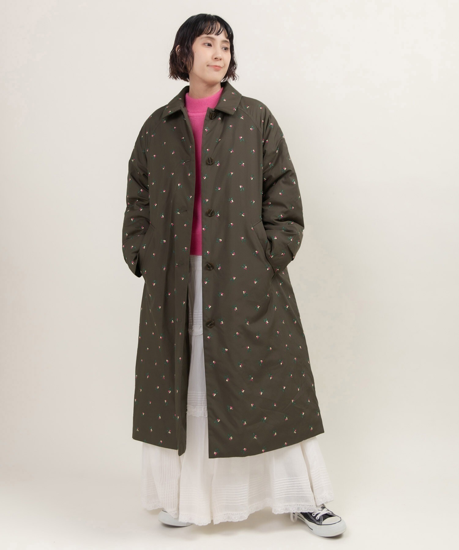 EVOダウン 小花刺繍ステンコート