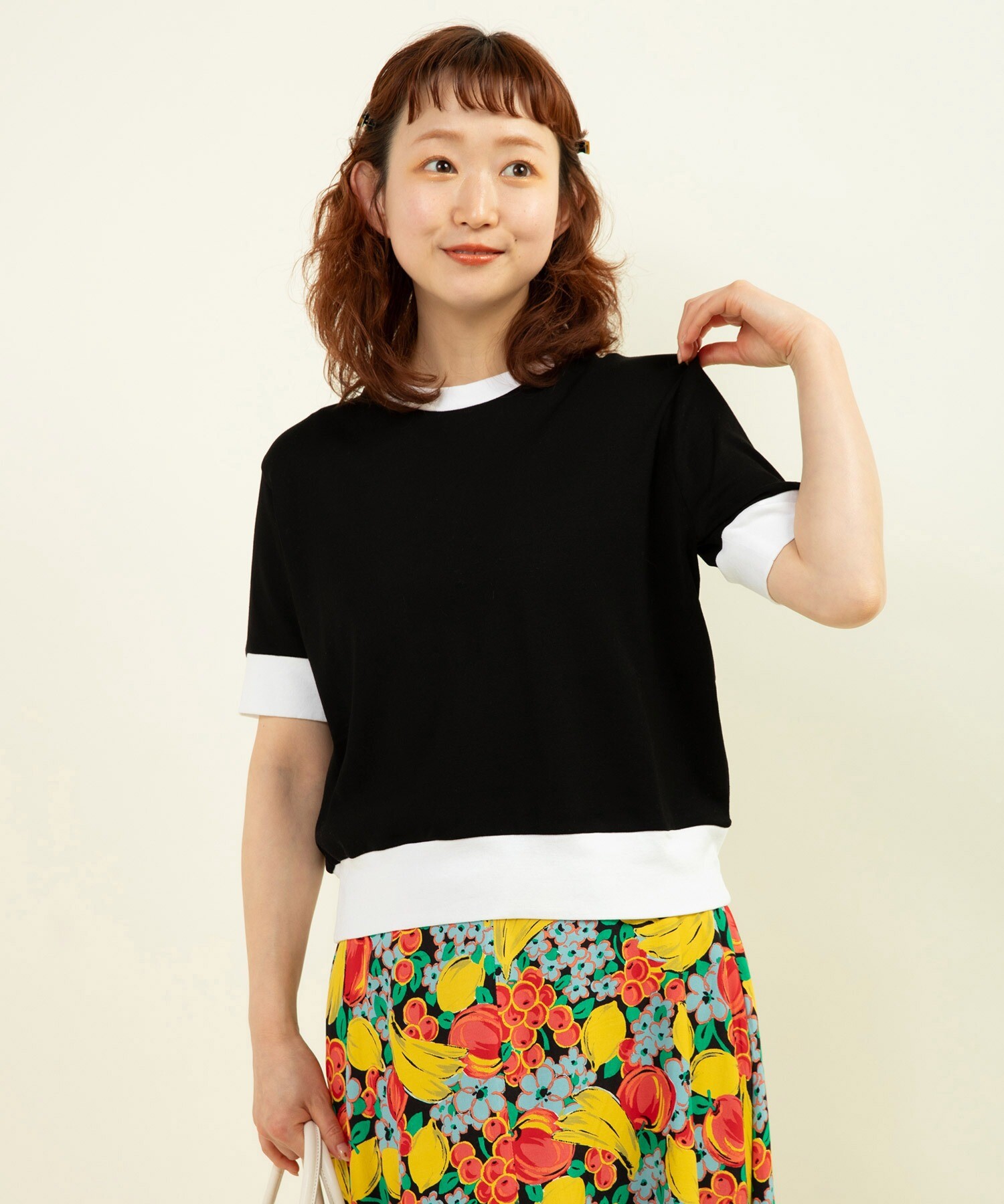 AMBIDEX Store △連シルフライス バイカラーTシャツ(F サックス AMBIDEX Store △連シルフライス バイカラーTシャツ(F サックス