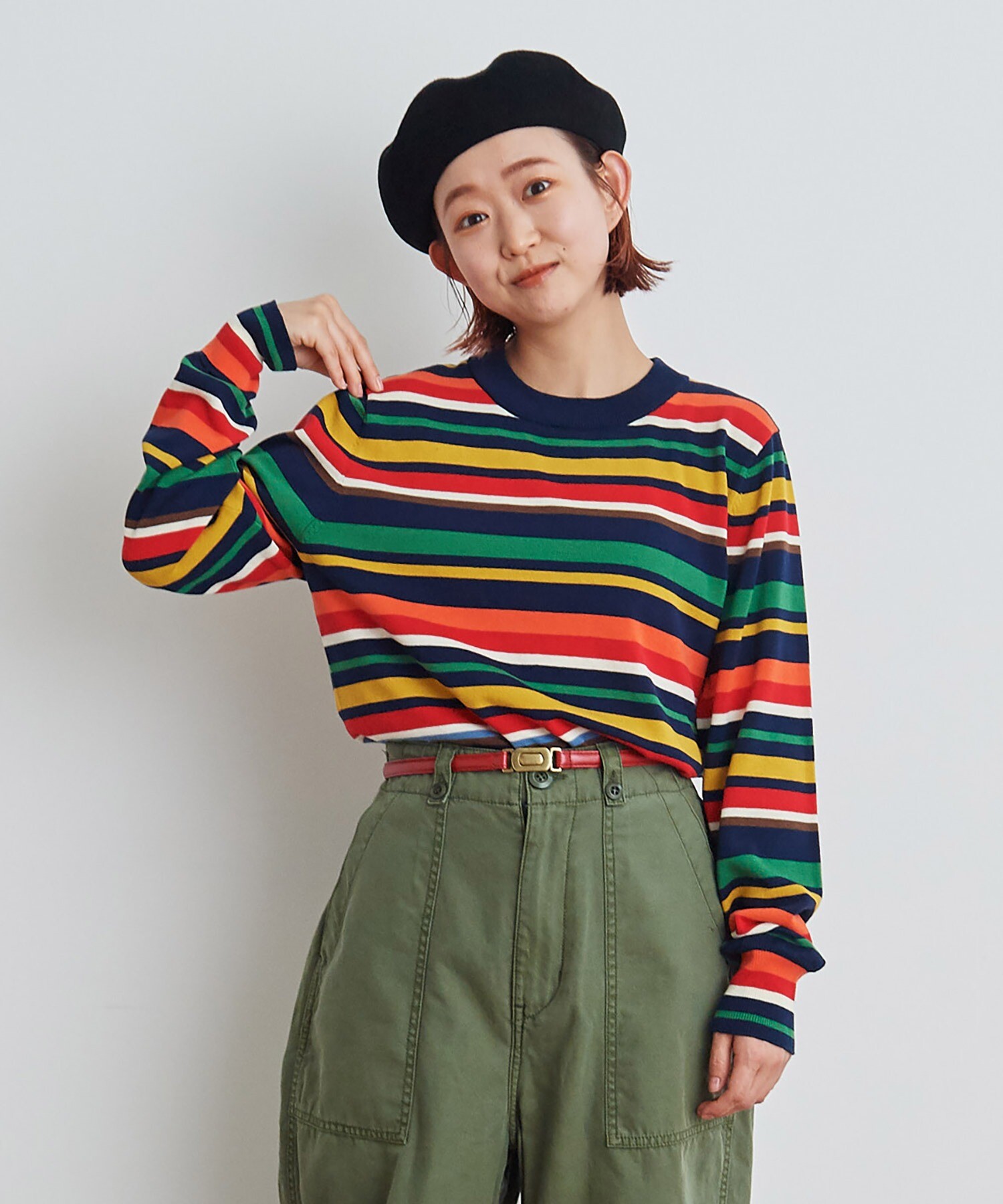 AMBIDEX Store ○ハイツイストコットン マルチボーダープルオーバー(F マルチ99): Dot and Stripes CHILD  WOMAN