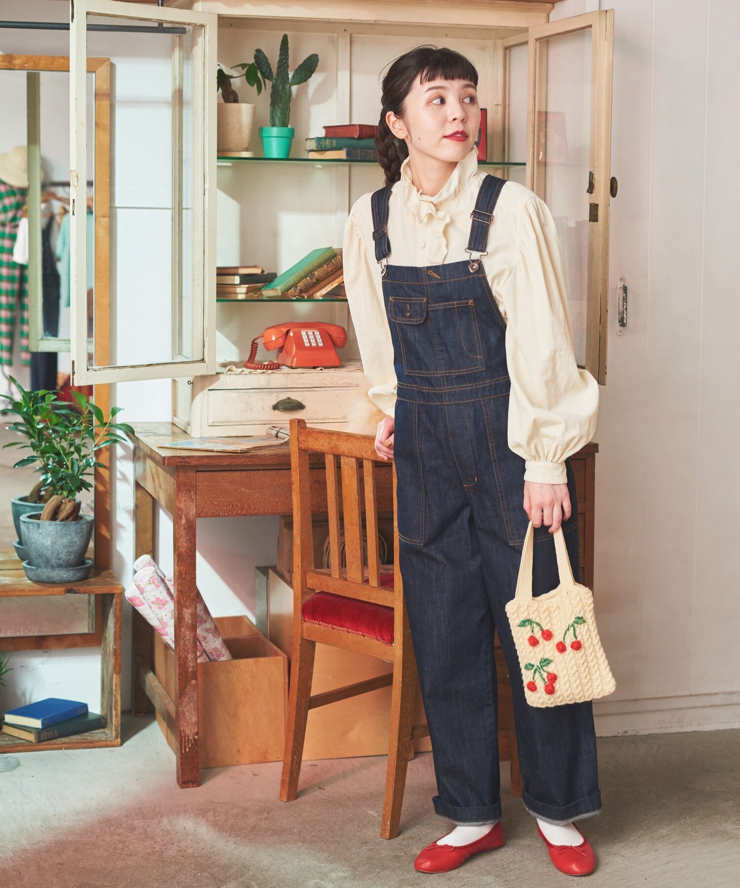 AMBIDEX Store △デニムサロペット(36 コン): Dot and Stripes CHILD WOMAN