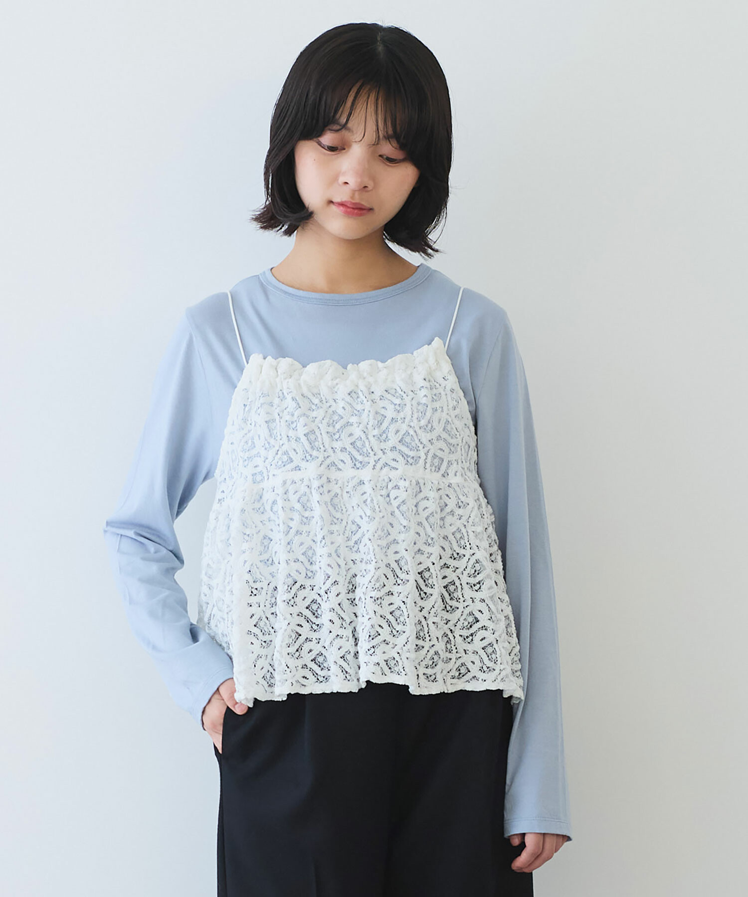 AMBIDEX Store ○ ラッセルレース キャミブラウス(F シロ): bulle de savon