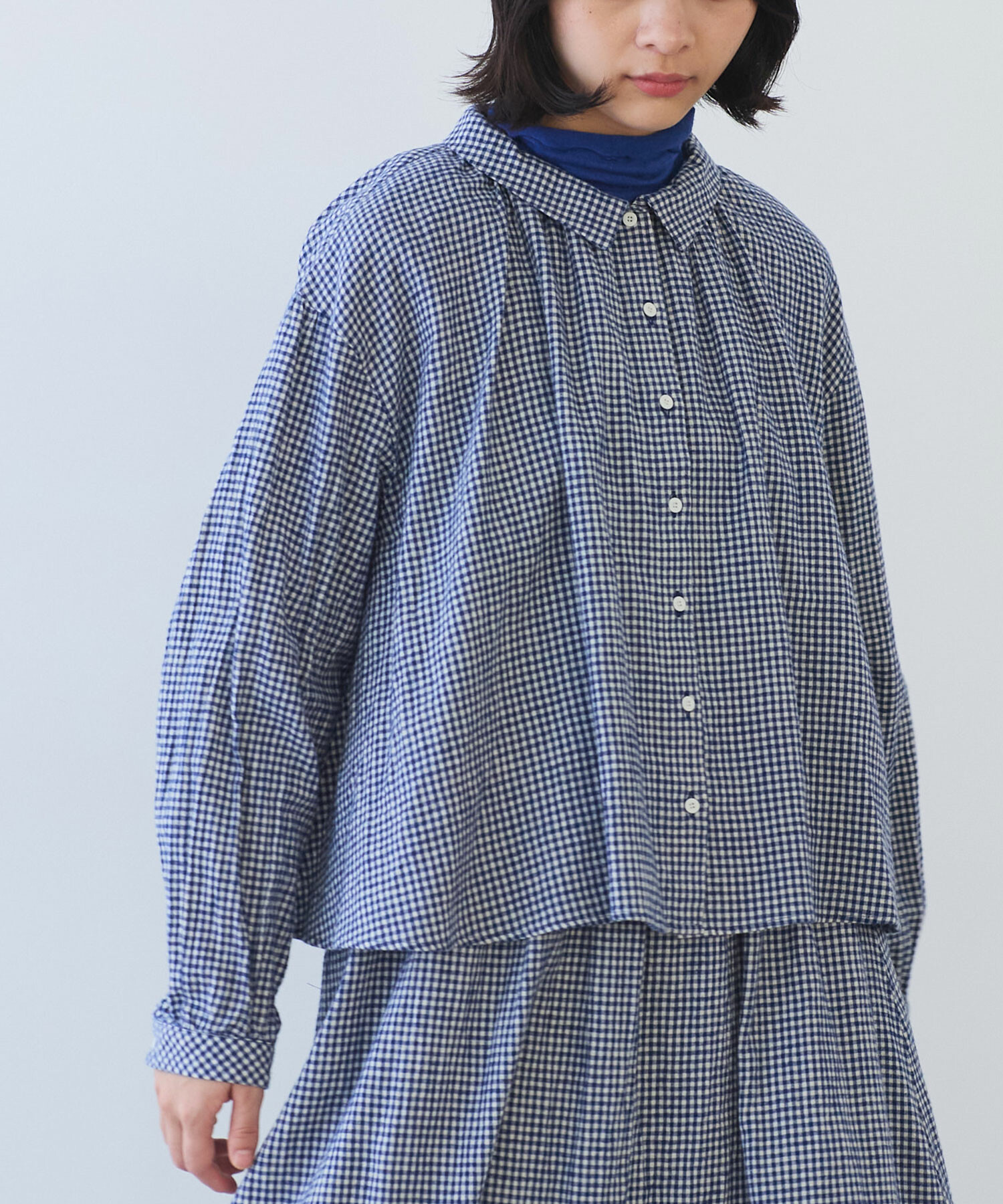 AMBIDEX Store 〇 fuwa fuwa ギンガム ブラウス(F アカ): bulle de savon