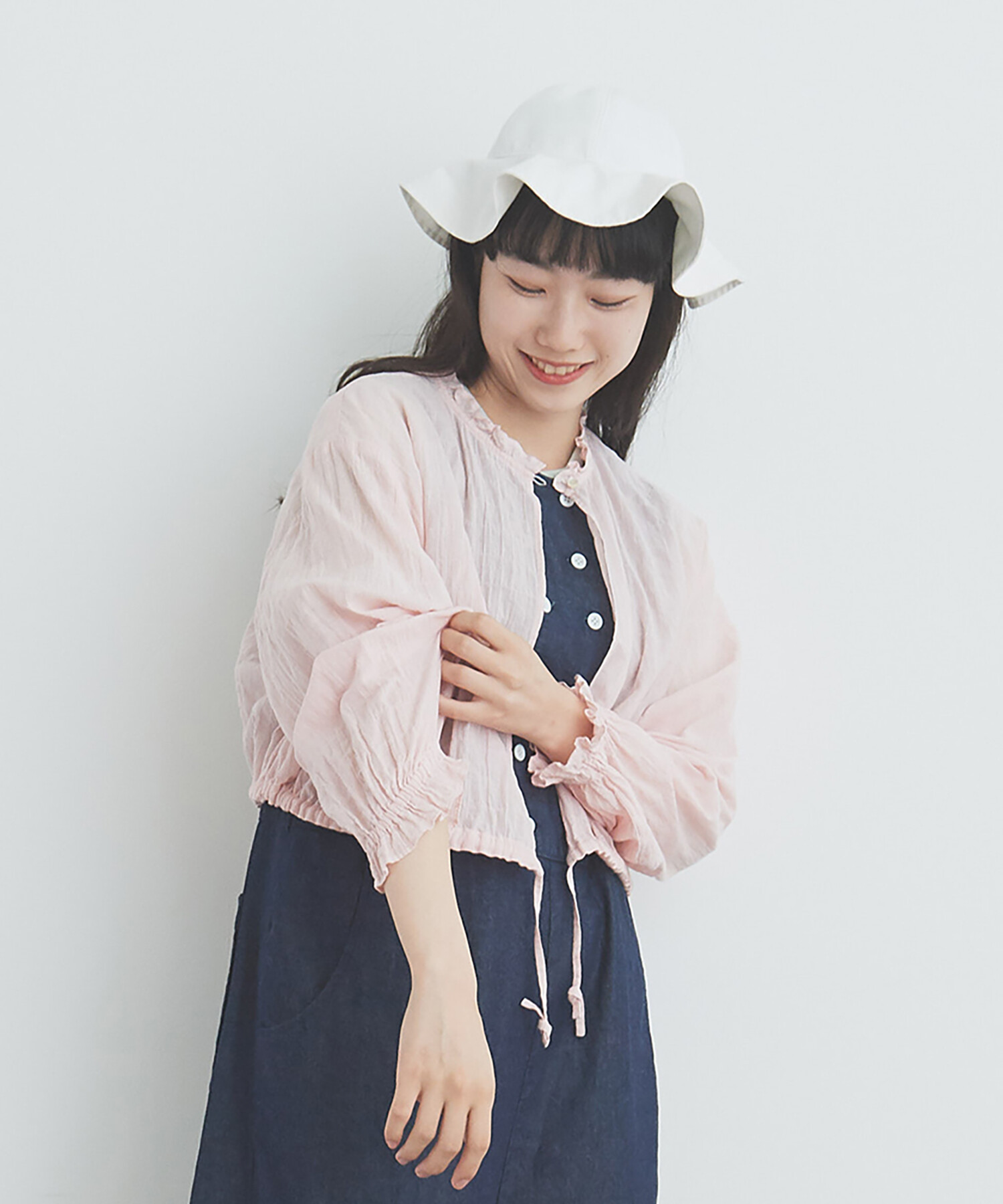 AMBIDEX Store ○shirring stripe ブラウス(F アオ): bulle de savon