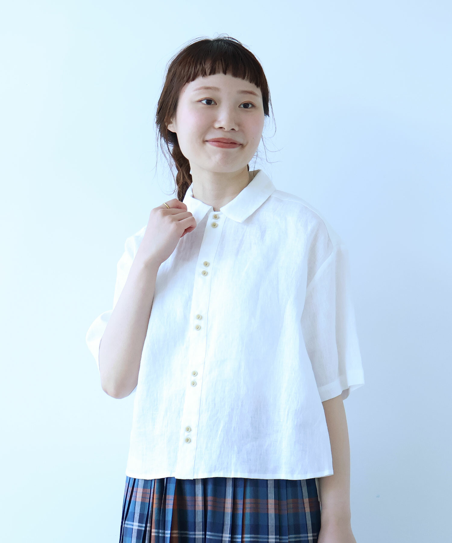AMBIDEX Store 【予約販売】○ 60sフレンチリネン boy shirt(F ピンク