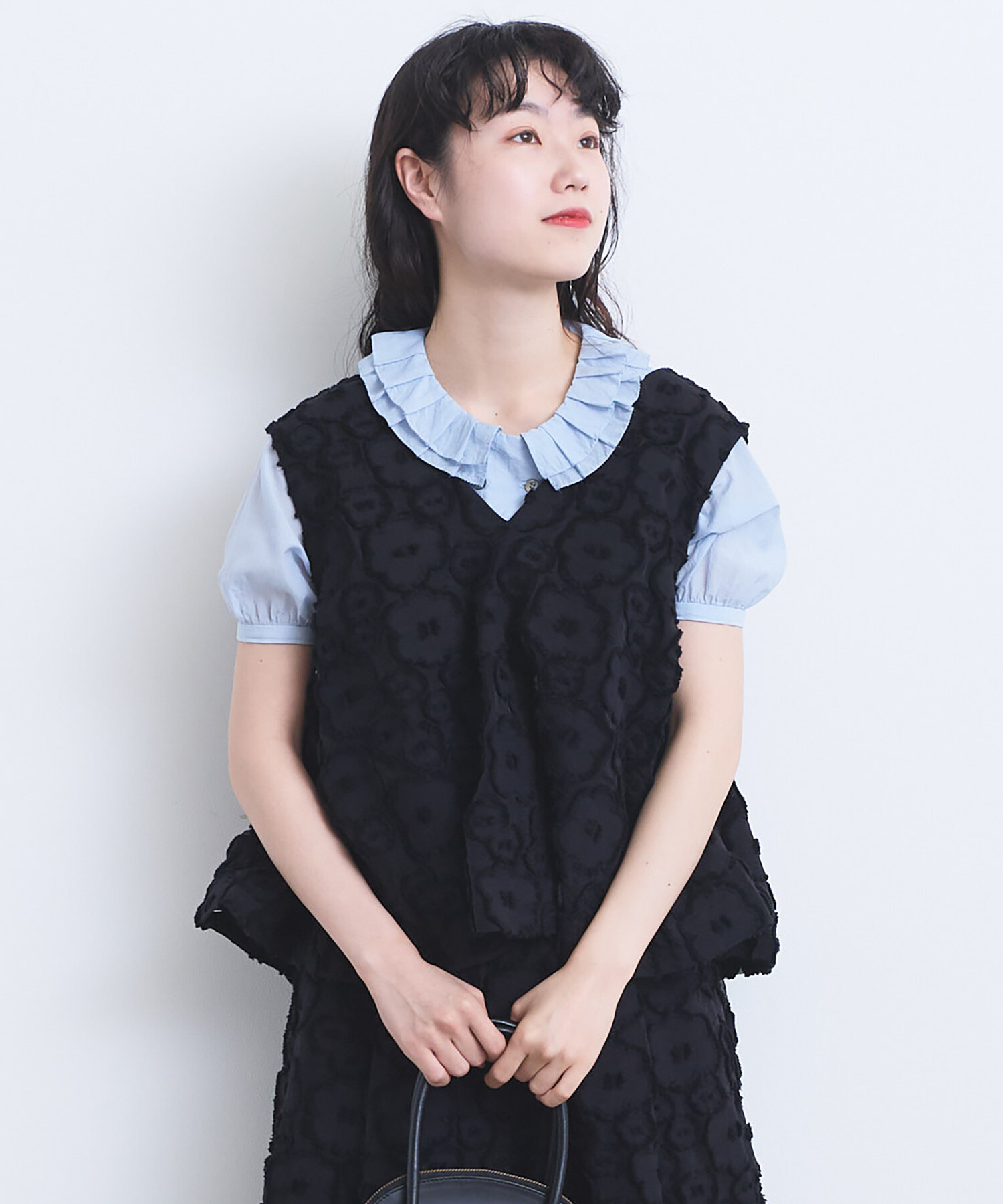 AMBIDEX Store 〇fusafusa hana ジャカード ベスト(F クロ