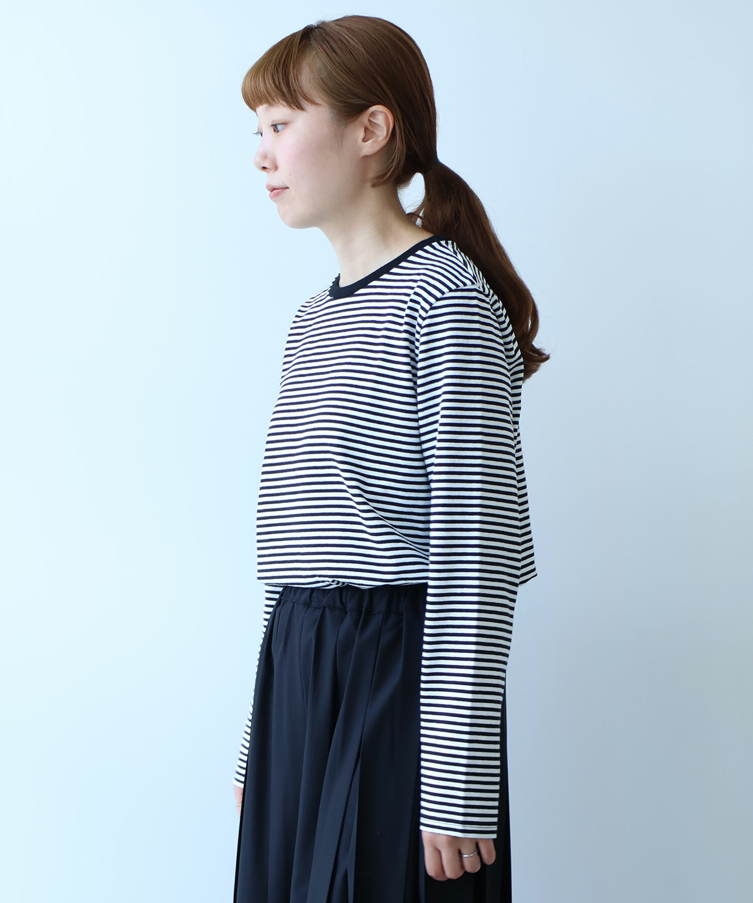 AMBIDEX Store vintage border Tシャツ(F オレンジ×アオ): bulle