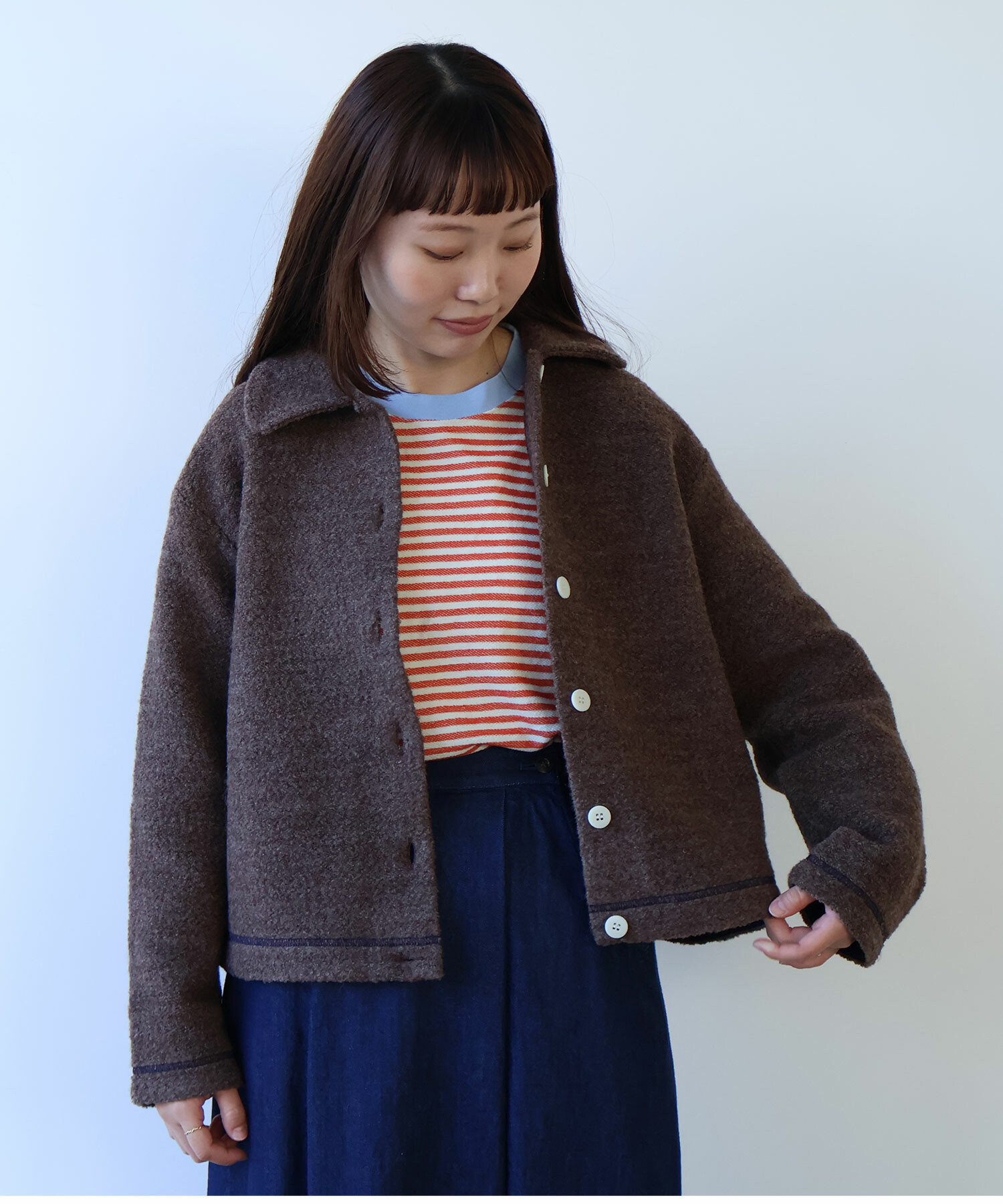 bulle de savon ウールカーディガン bulle de savon（ビュルデサボン） カーディガン 14G bonding ニット