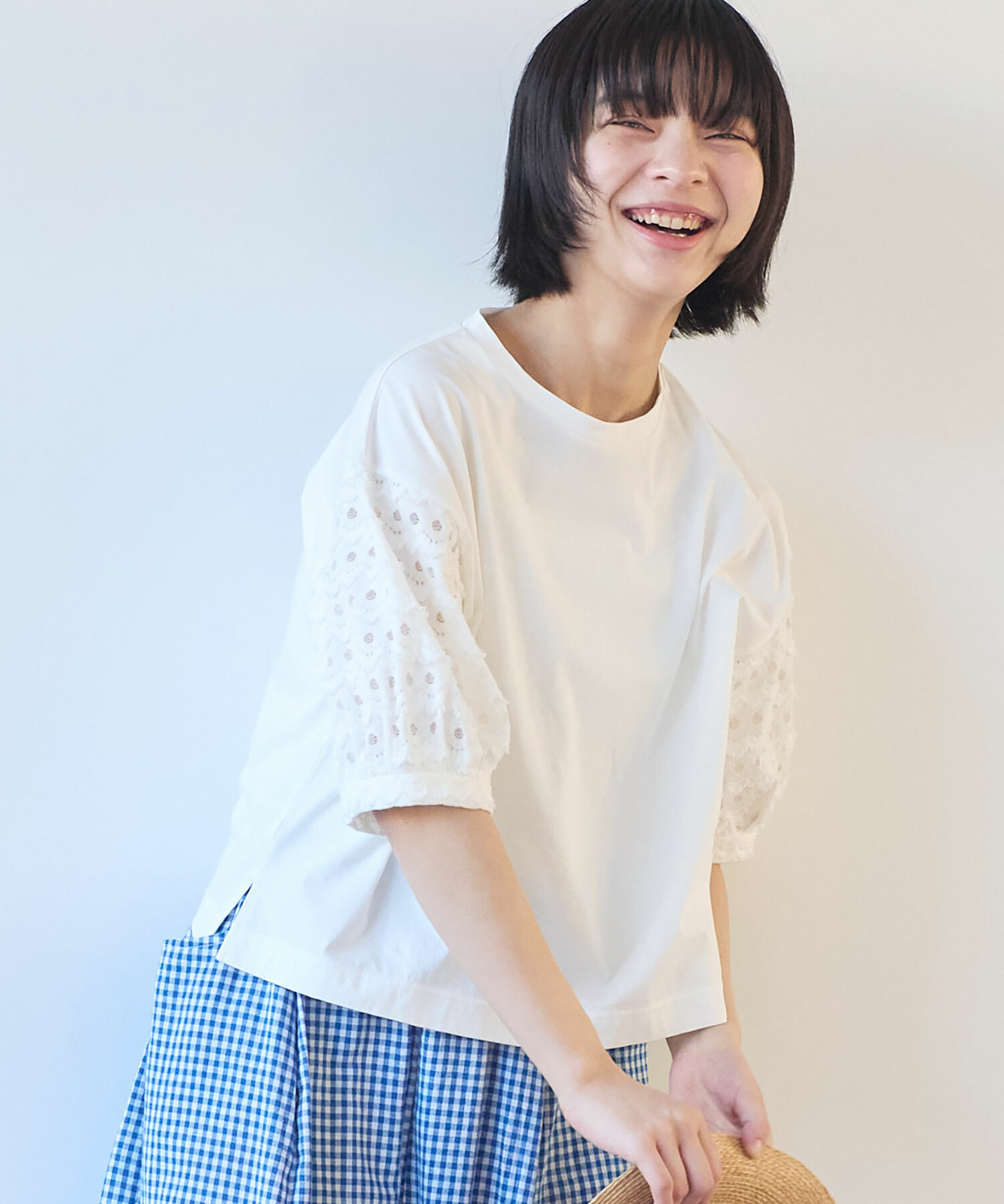 AMBIDEX Store △〇 naminami レース プルオーバー(F シロ