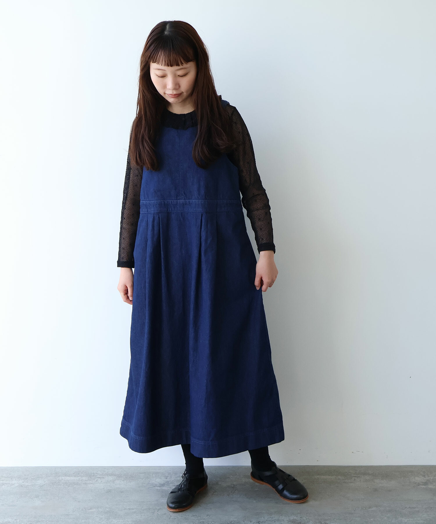 AMBIDEX Store 【予約販売】〇 8oz ムラ糸デニム ジャンパースカート(F