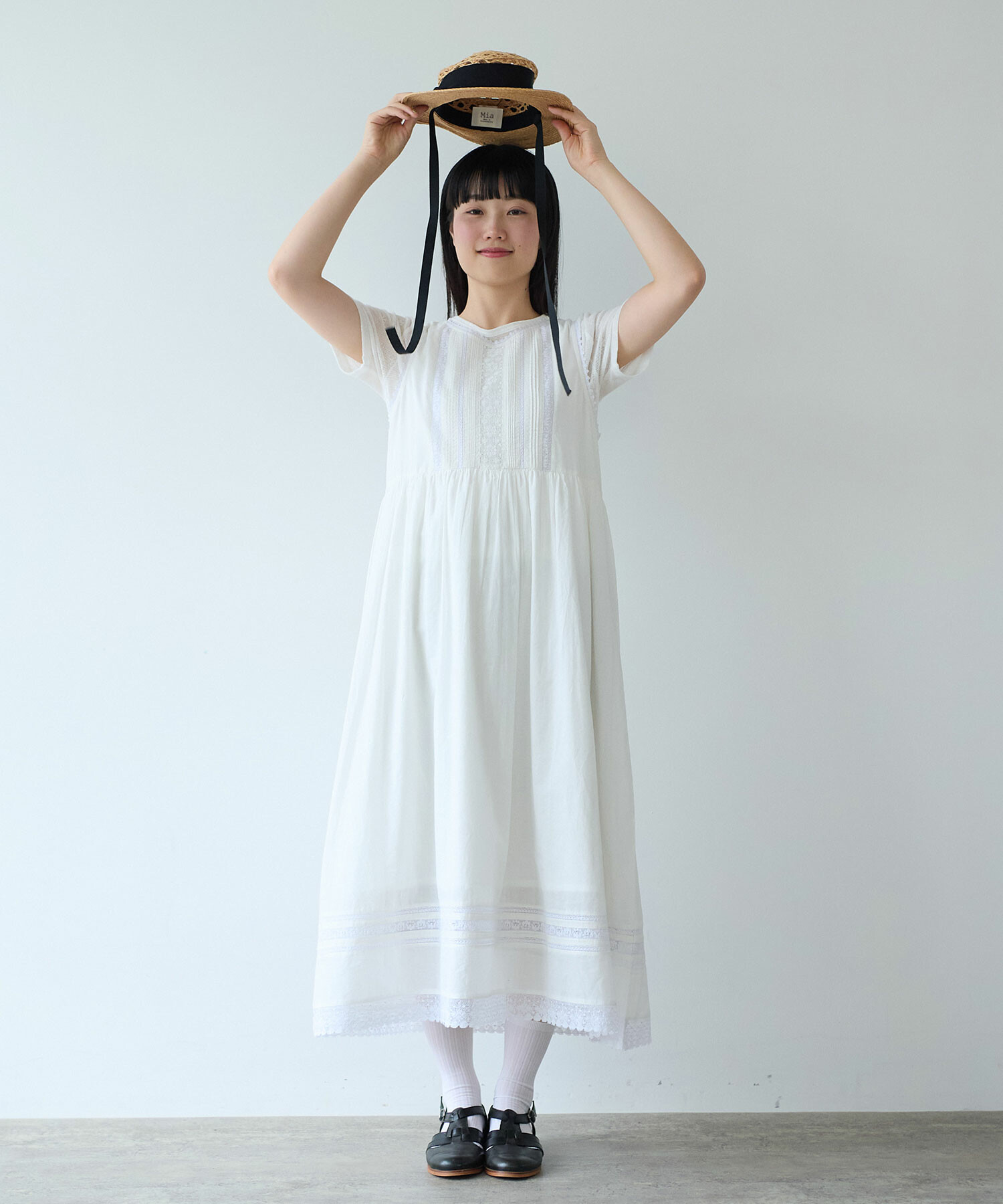 AMBIDEX Store 【予約販売】○ antique lace summer dress(F スミクロ