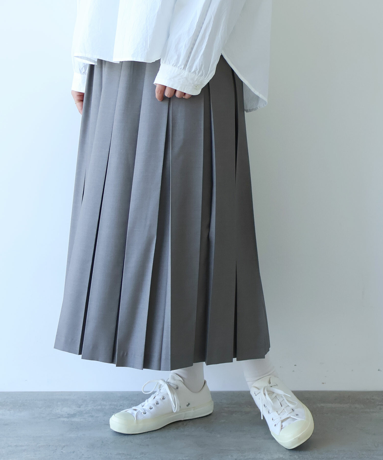 AMBIDEX Store △T/R 太プリーツスカート(F グレー): bulle de savon