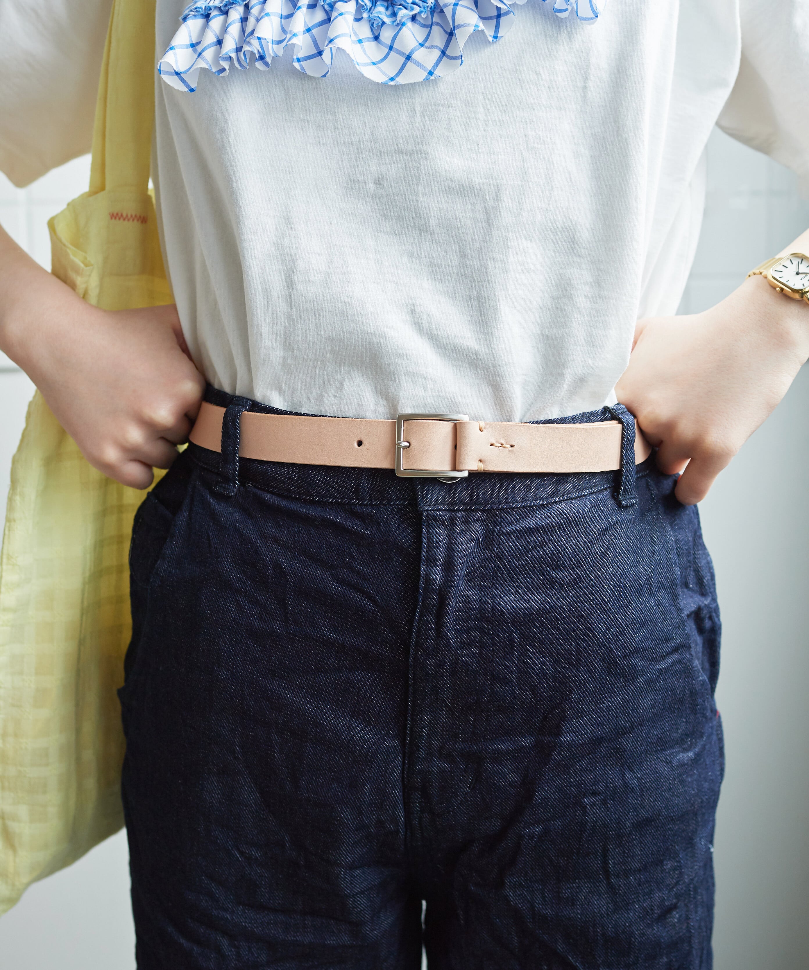 AMBIDEX Store △stitch leather belt(F ライトグリーン): bulle de savon