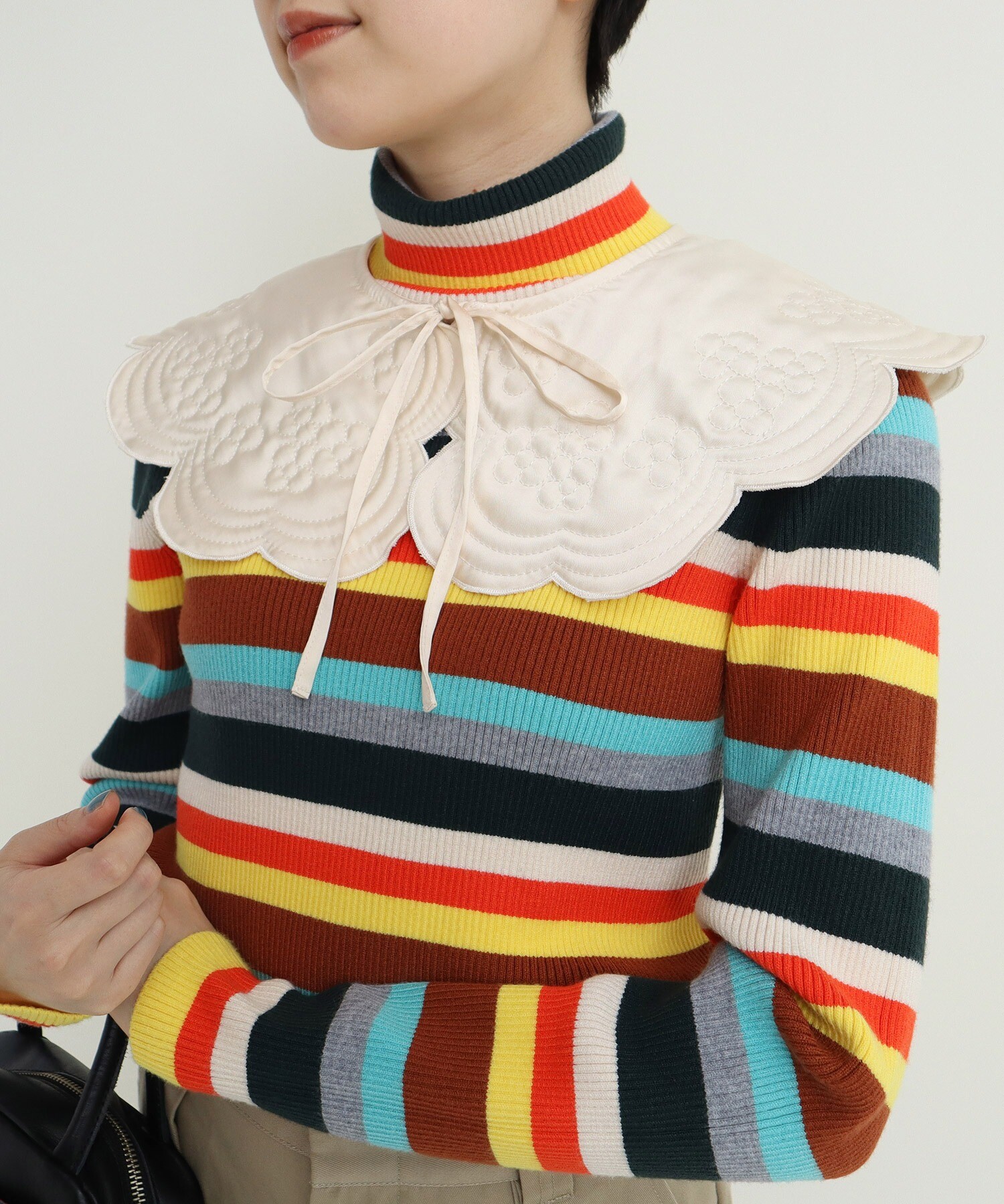 AMBIDEX Store ○サテンキルトカットワーク 付け襟(F キナリ): CHILD WOMAN