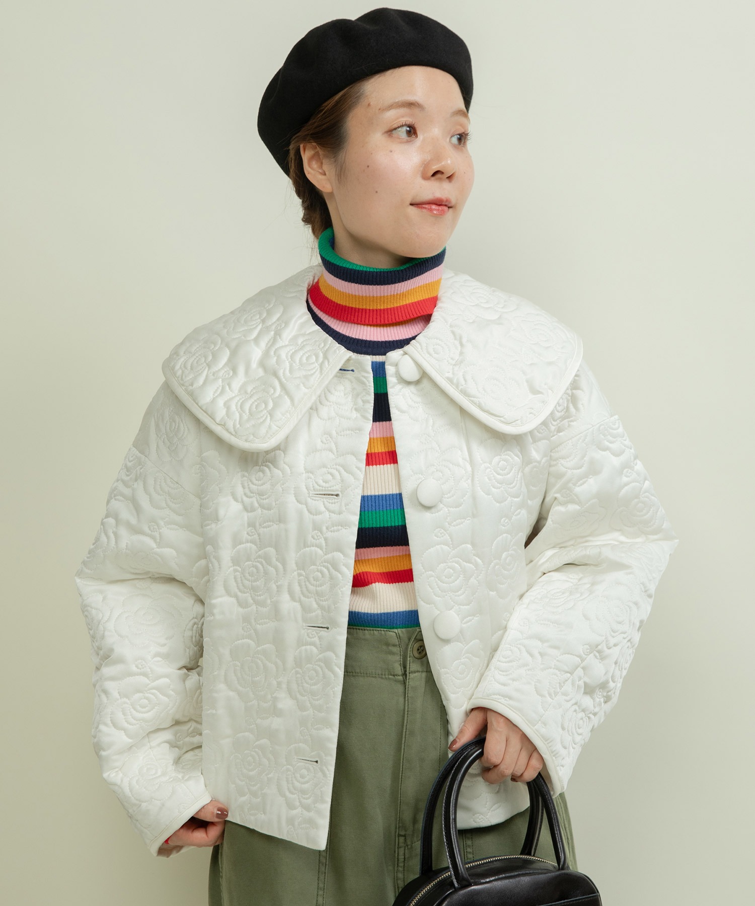 AMBIDEX Store △○サテンキルティングEVO BIG衿パフスリーブ