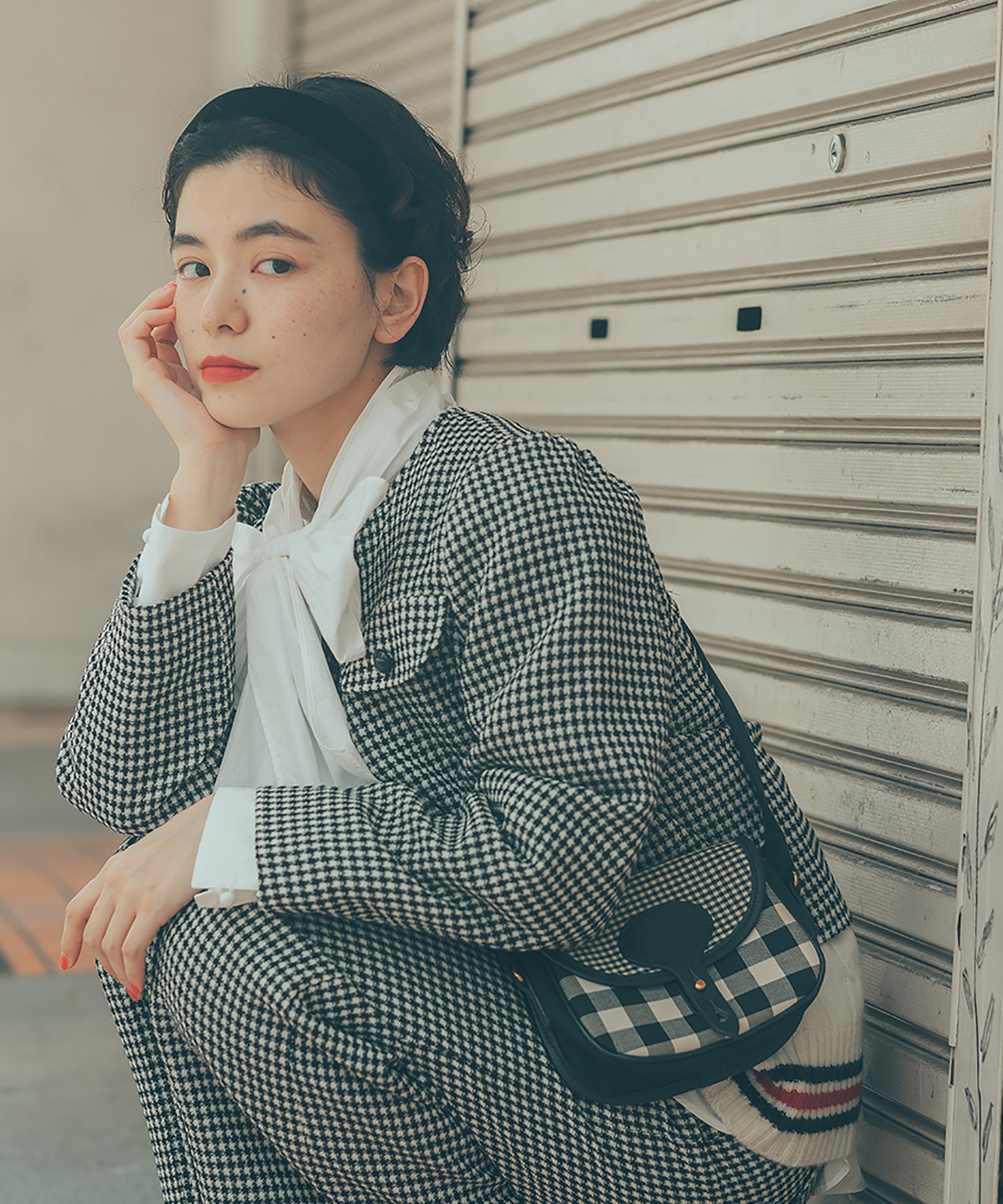 AMBIDEX Store ○ウールギンガムジャケット(F クロ): CHILD WOMAN