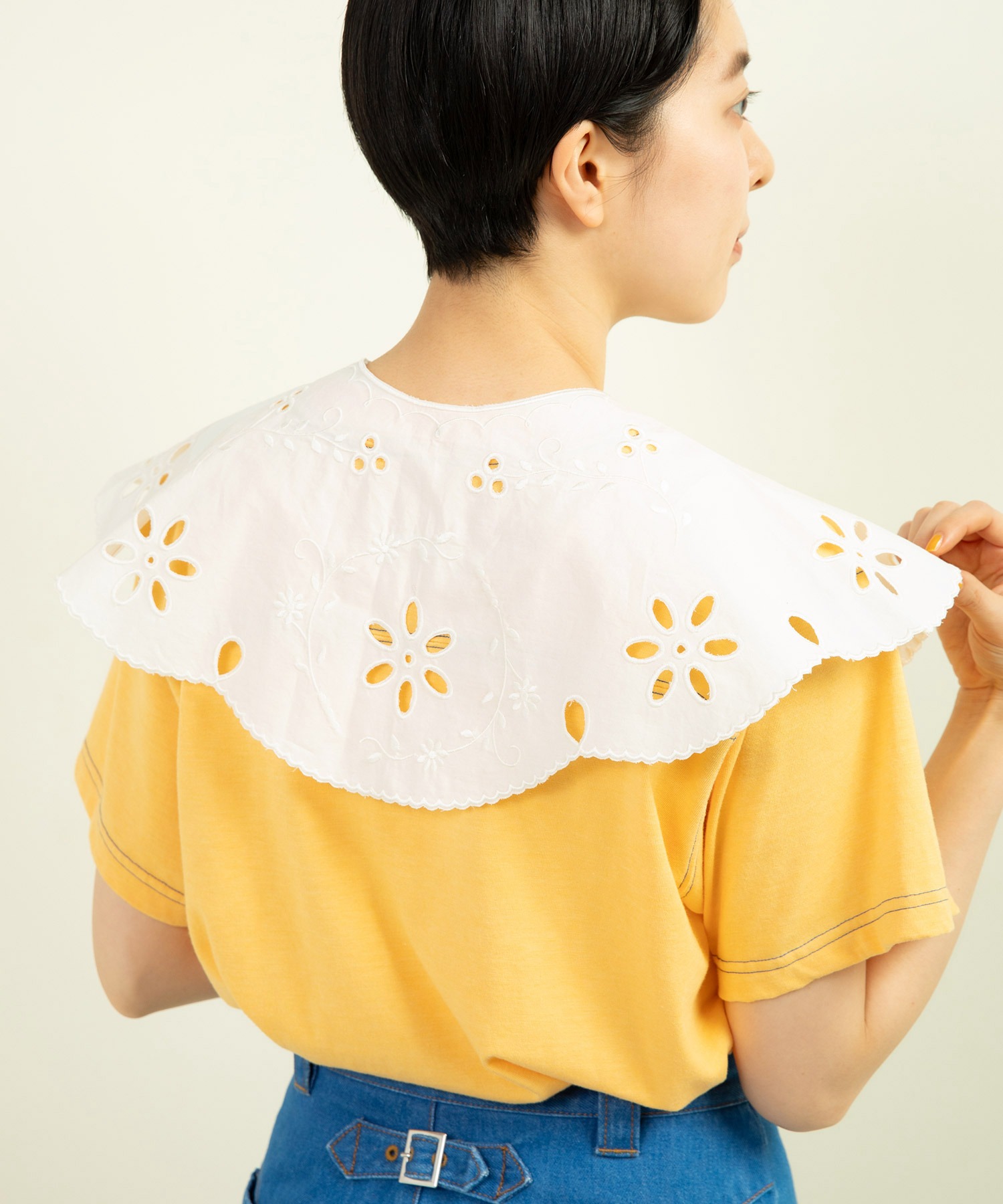 AMBIDEX Store △○【WEB別注】カットワーク刺繍大きめ付け襟(F