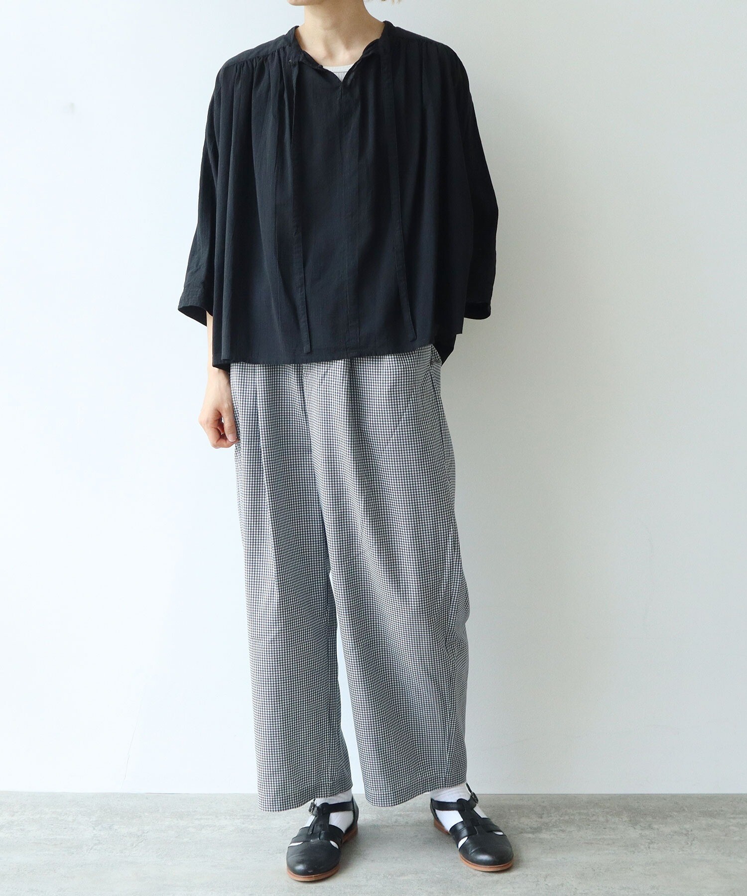 AMBIDEX Store high twist/コットン product dye 2way ブラウス