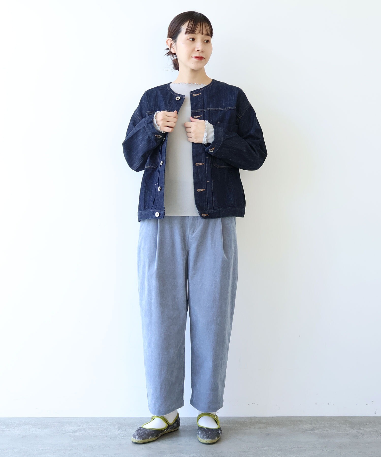 AMBIDEX Store △cotton denim ノーカラー ブルゾン(F コン): yuni