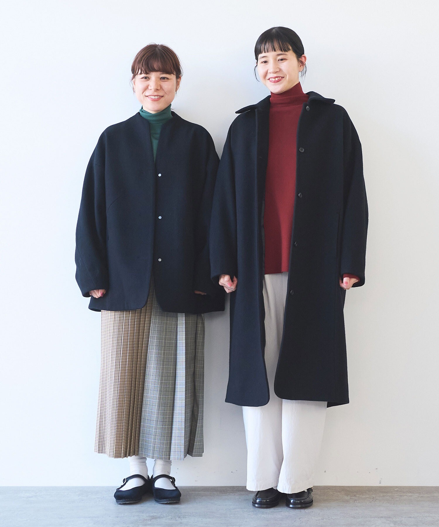 AMBIDEX Store ウールsuper100 middle length cocoonコート(F キナリ