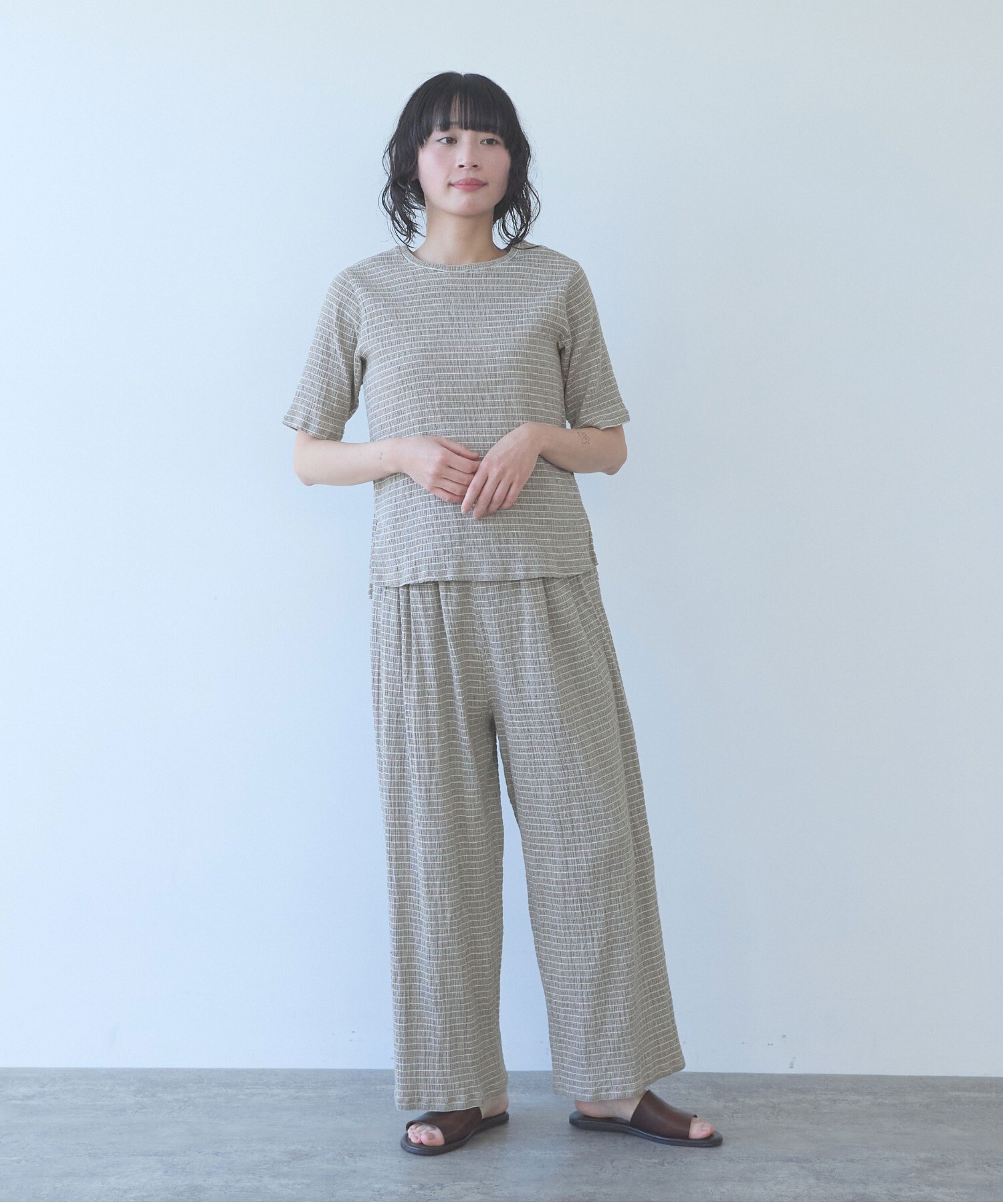 しまんち AMBIDEX Store 【予約販売】高島ちぢみマルチボーダー 半袖プル