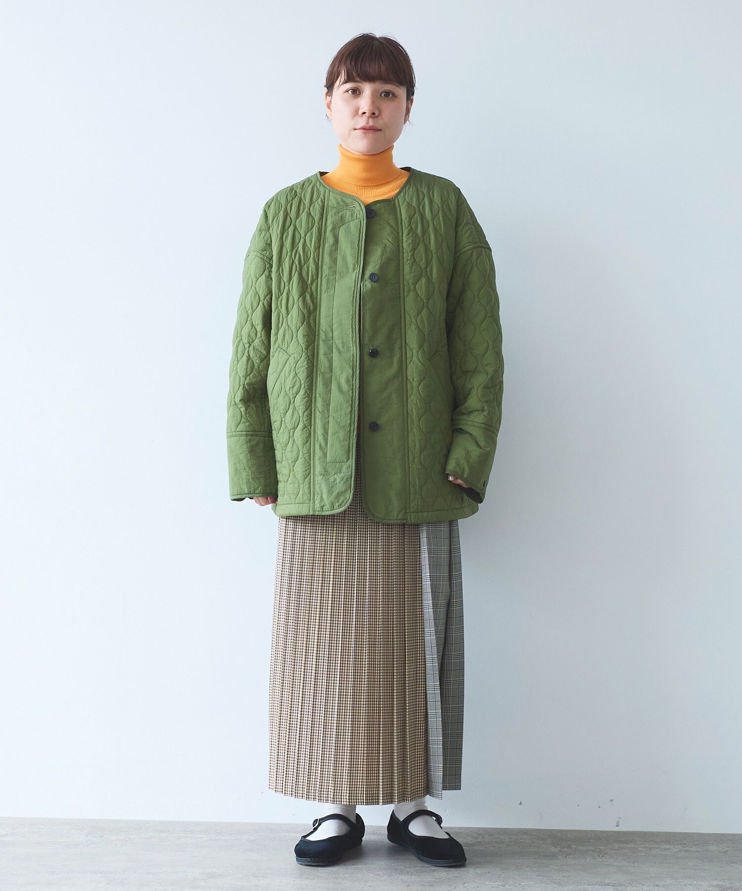 AMBIDEX Store ○ナイロン evodown quilting ジャケット(F カーキ): yuni