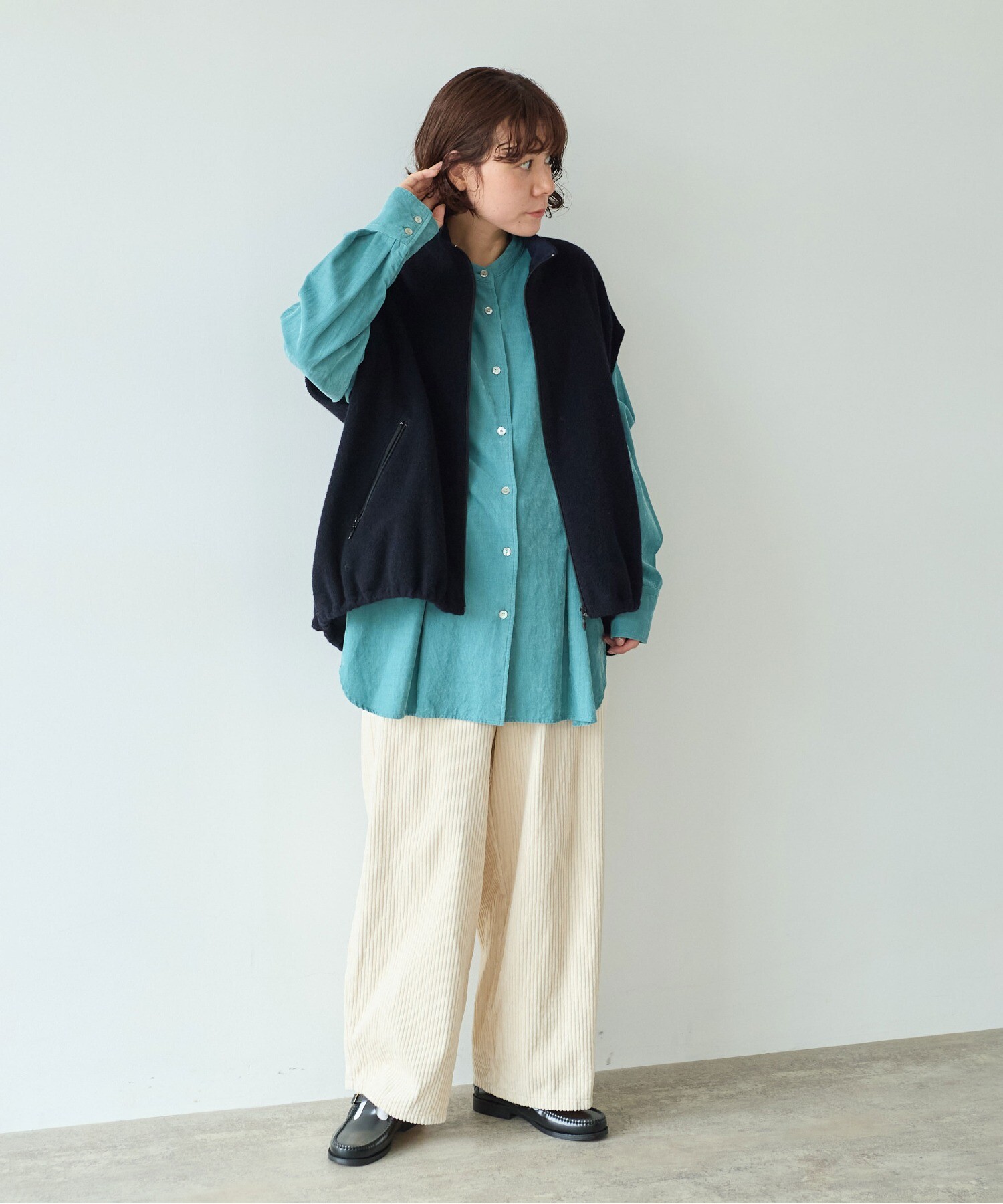 AMBIDEX Store ○コットンウールカシミアボア コクーンベスト(F コン