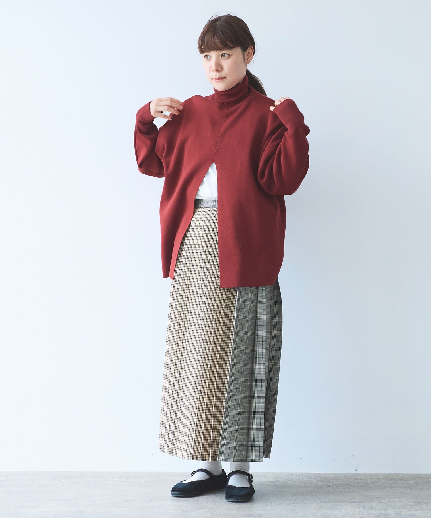 ◆幻◆ 春物 定価4万円 ADORE VERY シャーリングハイネックニット AMBIDEX Store 【予約販売】○コットンスムース 2way ハイネック