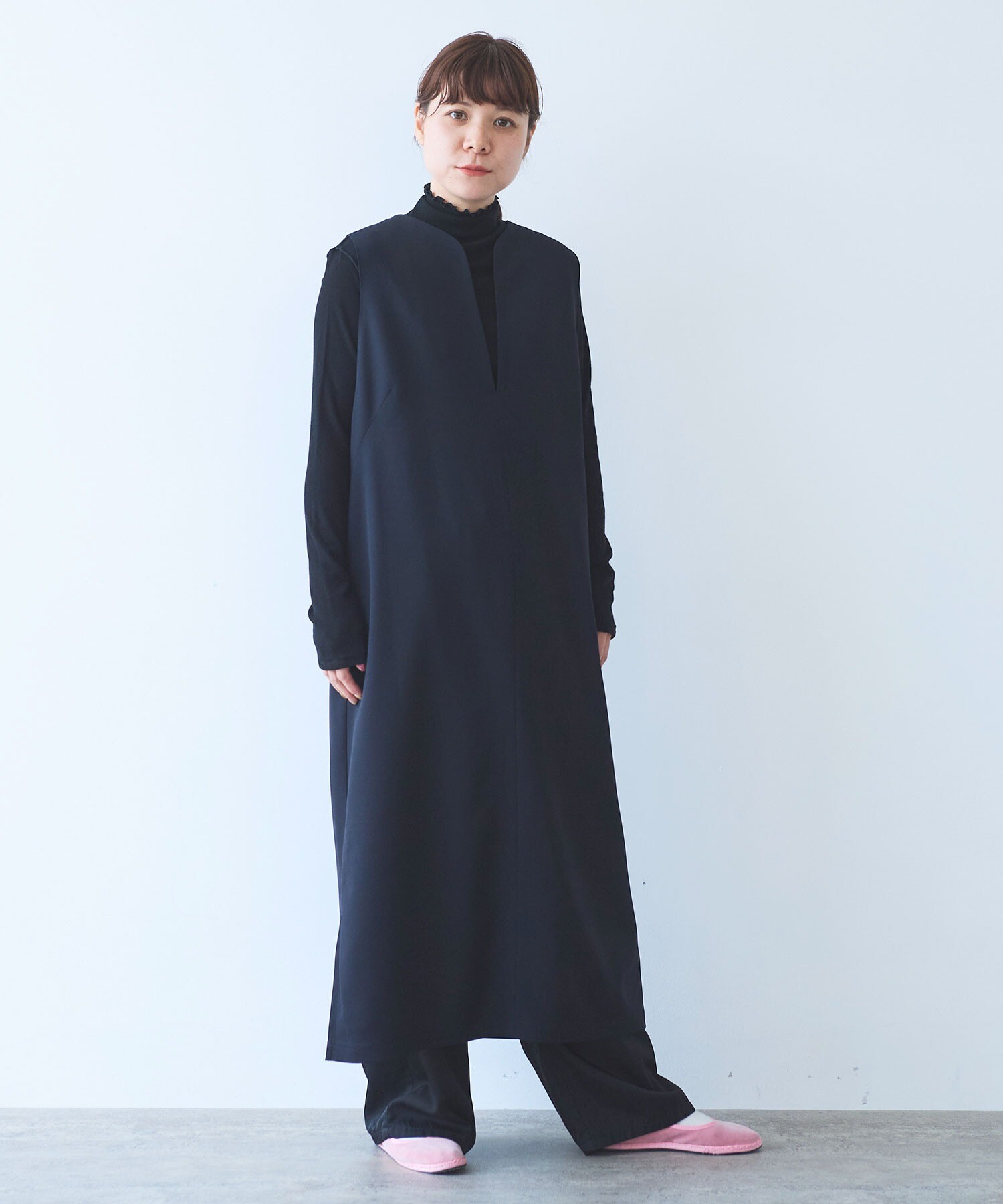 AMBIDEX Store ○レーヨンウール slit neck jumper スカート(F コン): yuni