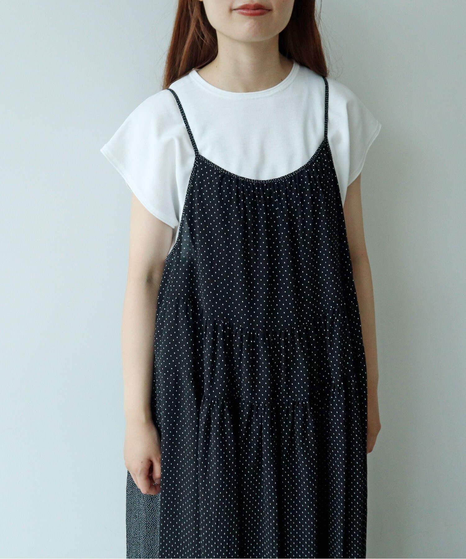 AMBIDEX Store ○dot print jumper スカート(F ランダムドット