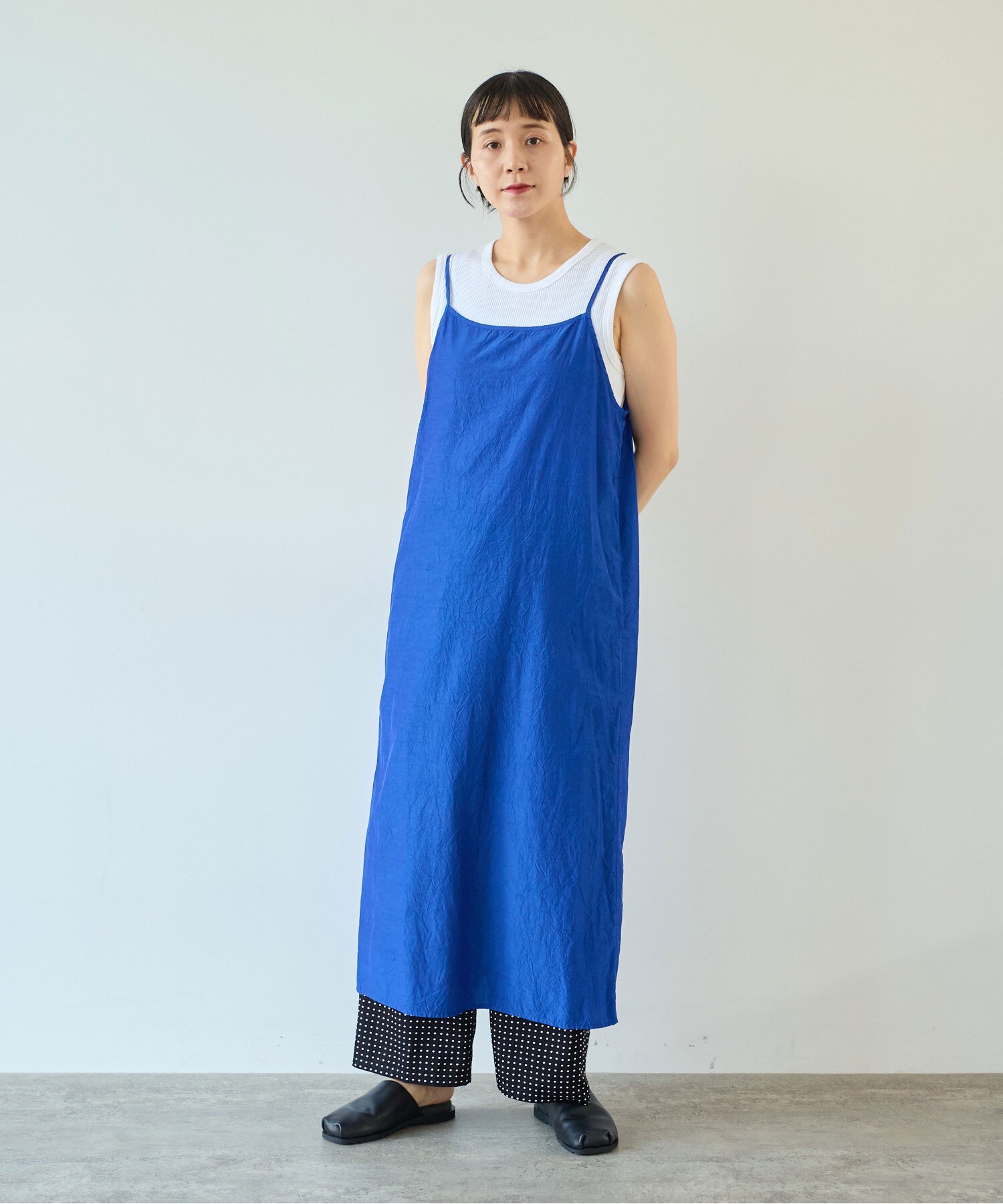 Daughter&Son ネイビー　チュニックワンピース&キュロット AMBIDEX Store コットンキュプラ product dye petti ワンピース