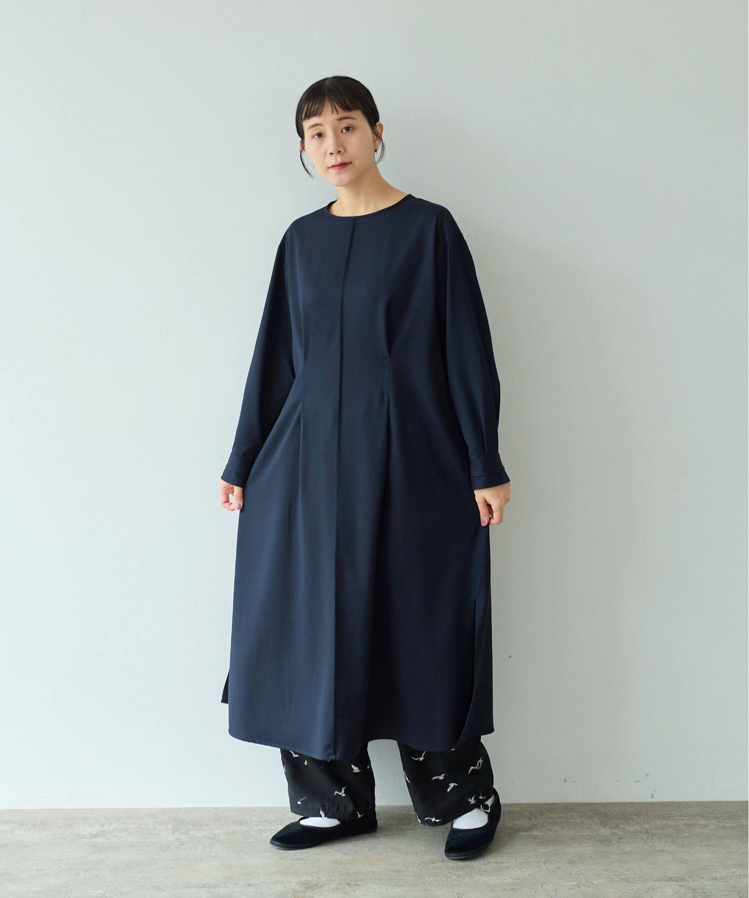 グーグリーちゃん紺色のワンピースハンドメイド AMBIDEX Store ○super140ウールtackワンピース(F グレー): yuni