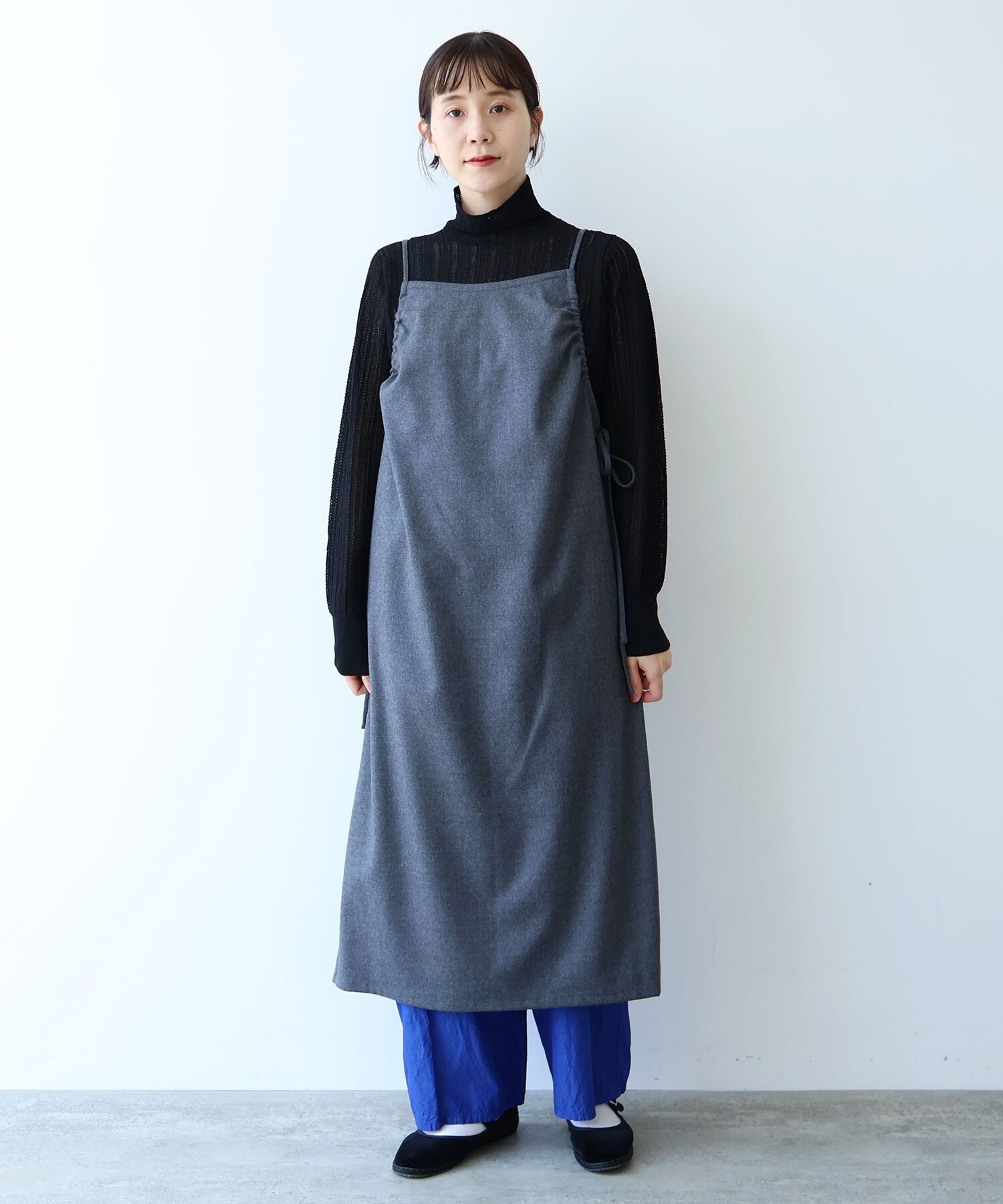 AMBIDEX Store washable wool strings キャミワンピース (F クロ): yuni