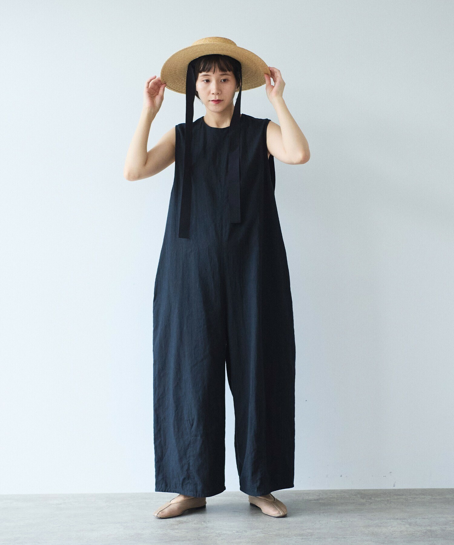 AMBIDEX Store 高密度Cotton/Linen オールインワン(M クロ): yuni