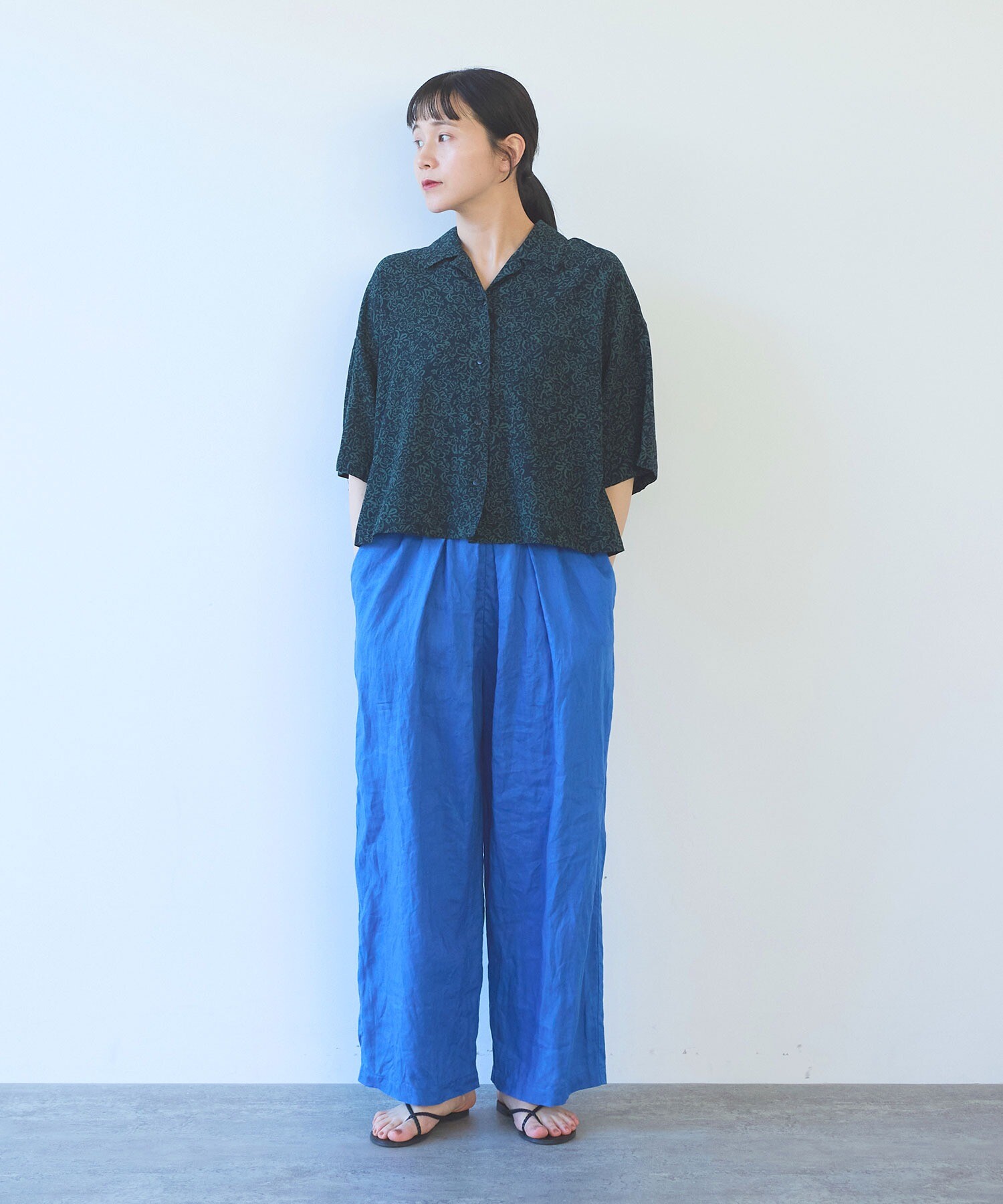 AMBIDEX Store 【予約販売】40/1 Linen easy gum tack パンツ(M