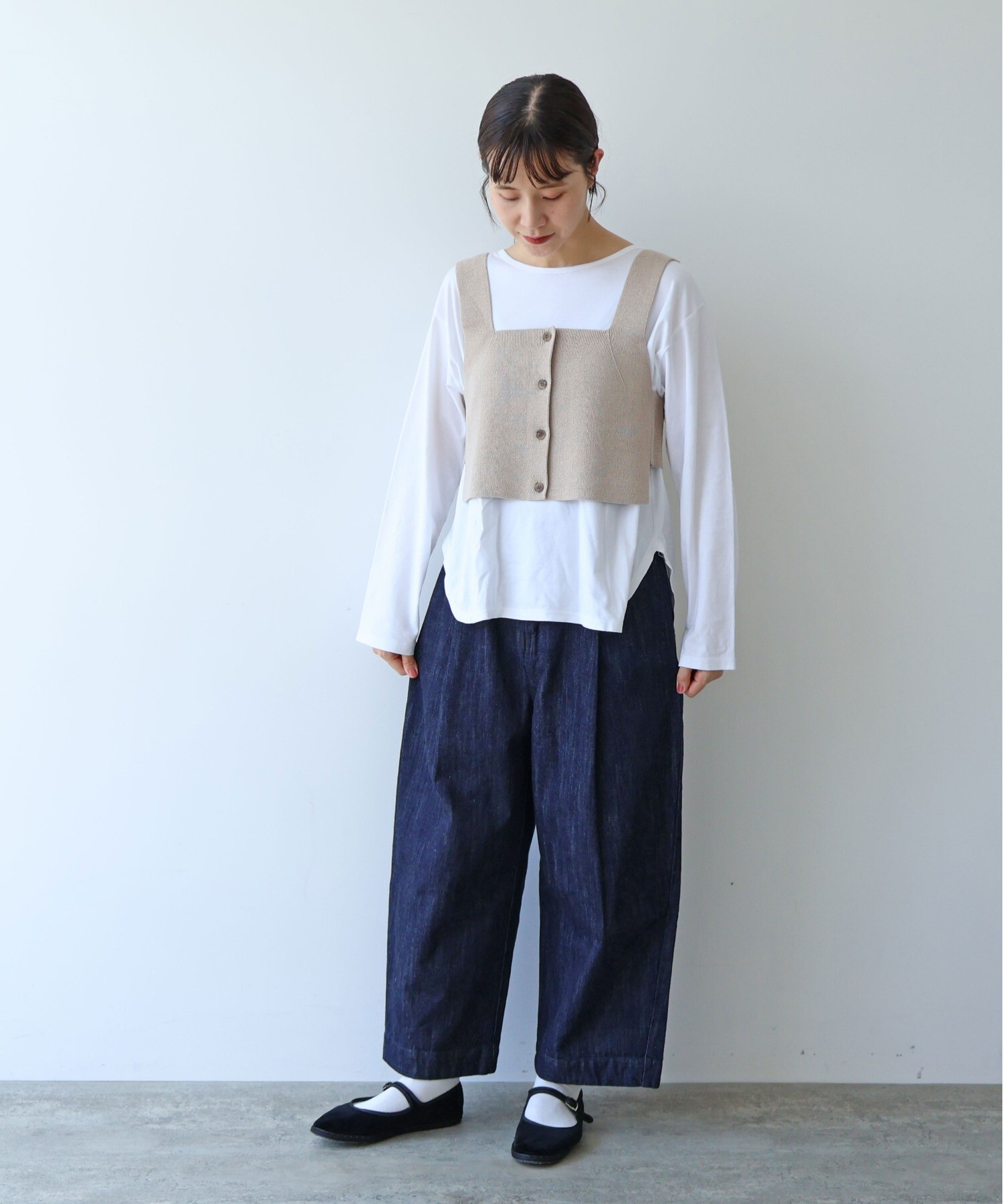 AMBIDEX Store △cotton denim back gom パンツ(S コン): yuni