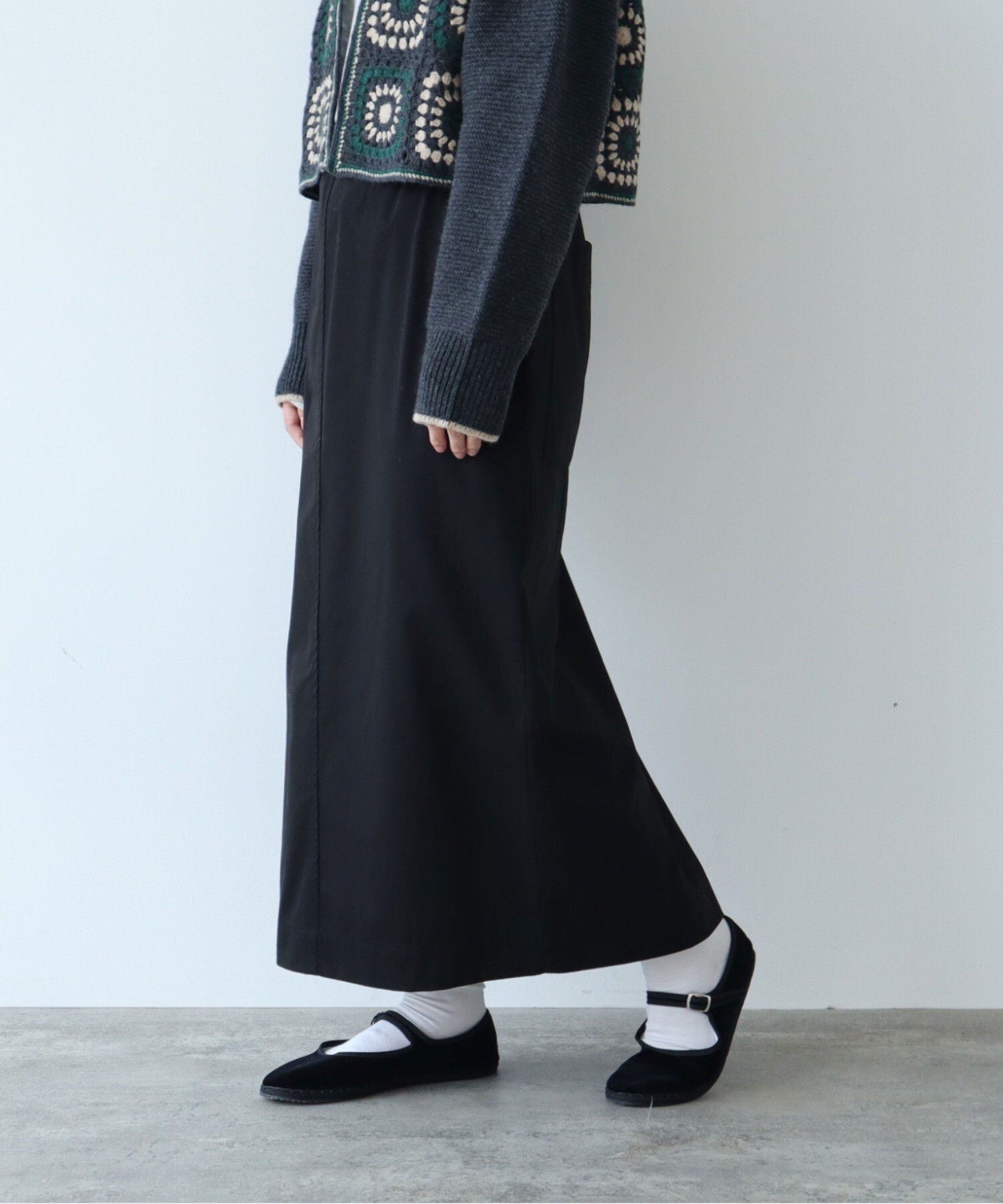 AMBIDEX Store △強撚ラチネラップ Iラインスカート(F クロ): yuni