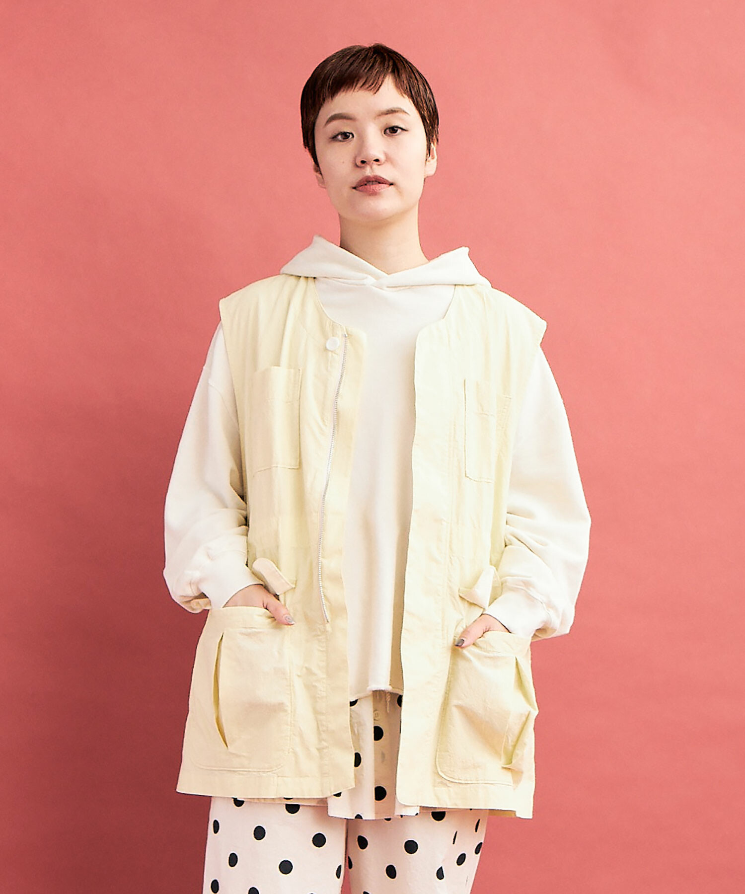 AMBIDEX Store ○ORGANIC LIP-STOP WORK ベスト(F OFF WHITE