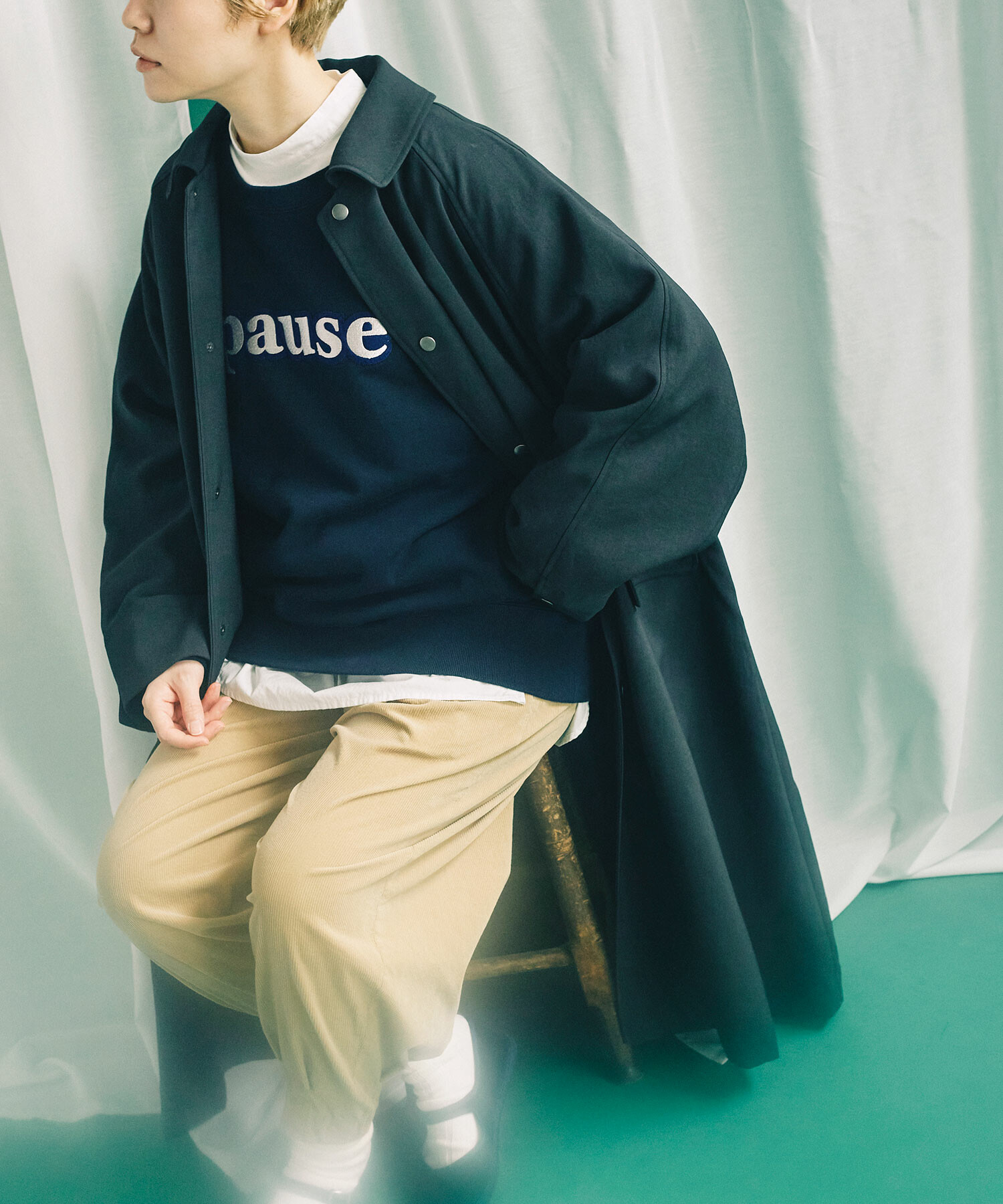 AMBIDEX Store △○30/8裏毛 pause ロゴ プルオーバー(F NAVY): FLAT ...