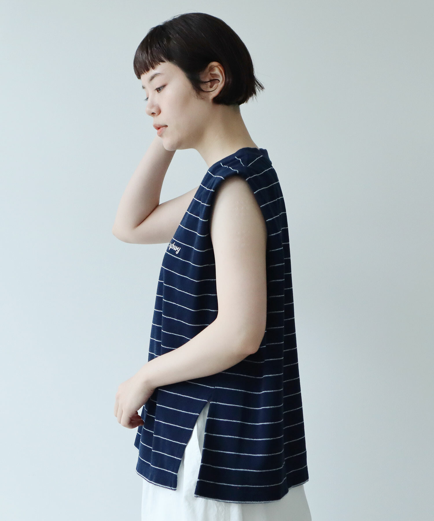 AMBIDEX Store ○pil border MINI プルオーバー(F WHITE×RED): FLAT 
