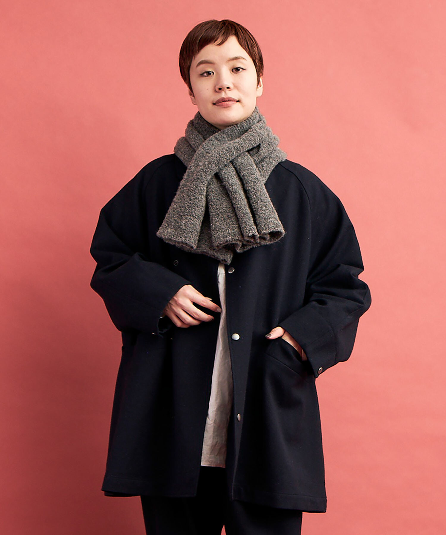 AMBIDEX Store ○alpaca loop TUBE マフラー(F CHARCOAL): FLAT-cic-HATENA