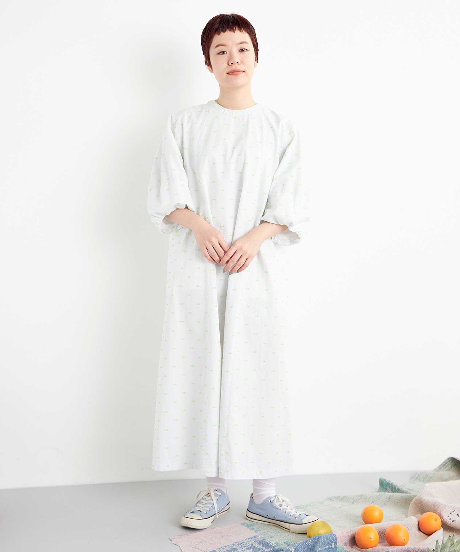 AMBIDEX Store ○CUT DOBBY バルーンドレス(F WHT×YEL): FLAT AMBIDEX Store ○CUT DOBBY バルーンドレス(F WHT×YEL): FLAT